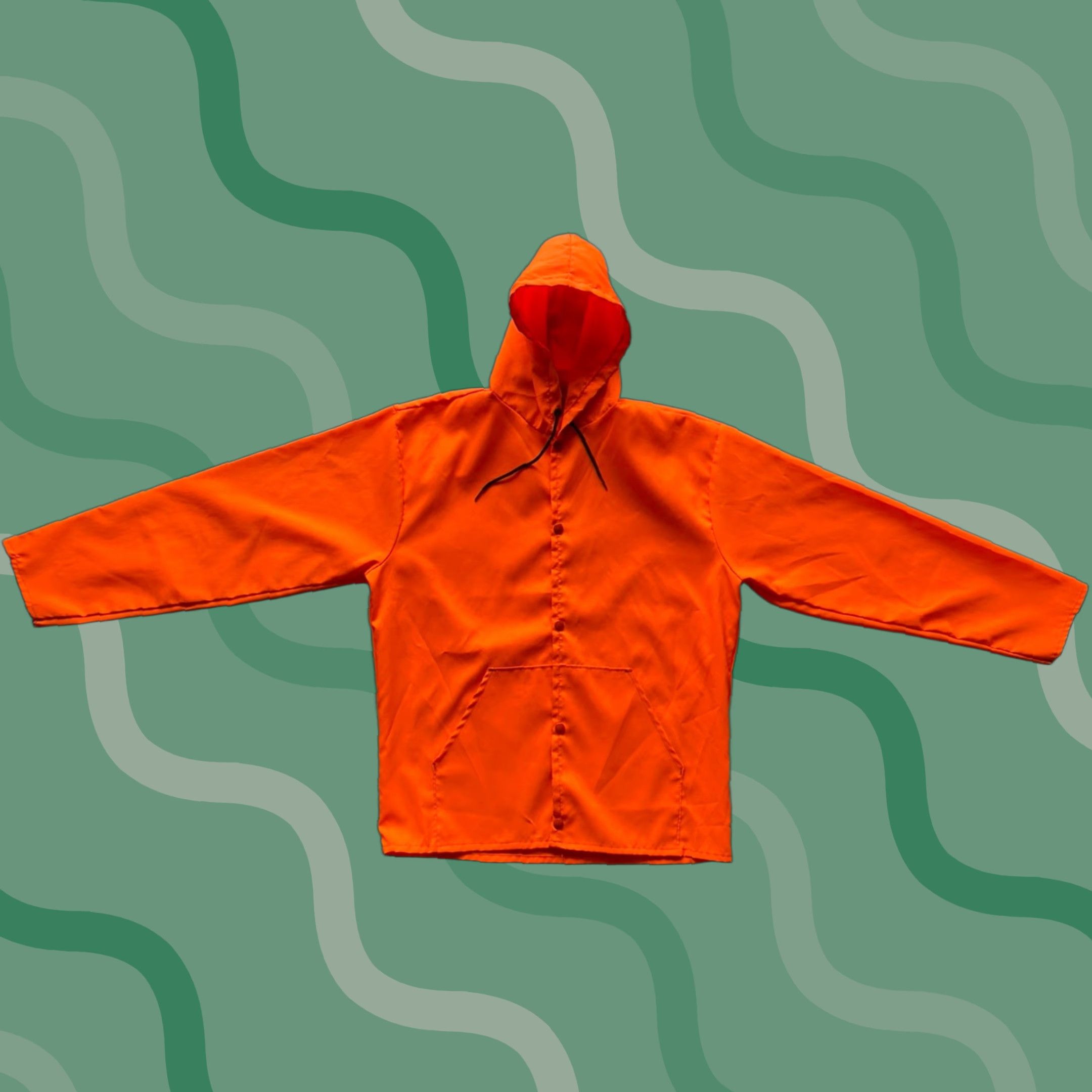 Hunter VINTAGE Sno King Orange Snap Jacket Men’s M Polyester Made In USA Hunter Size US M / EU 48-50 / 2 - 1 Thumbnail