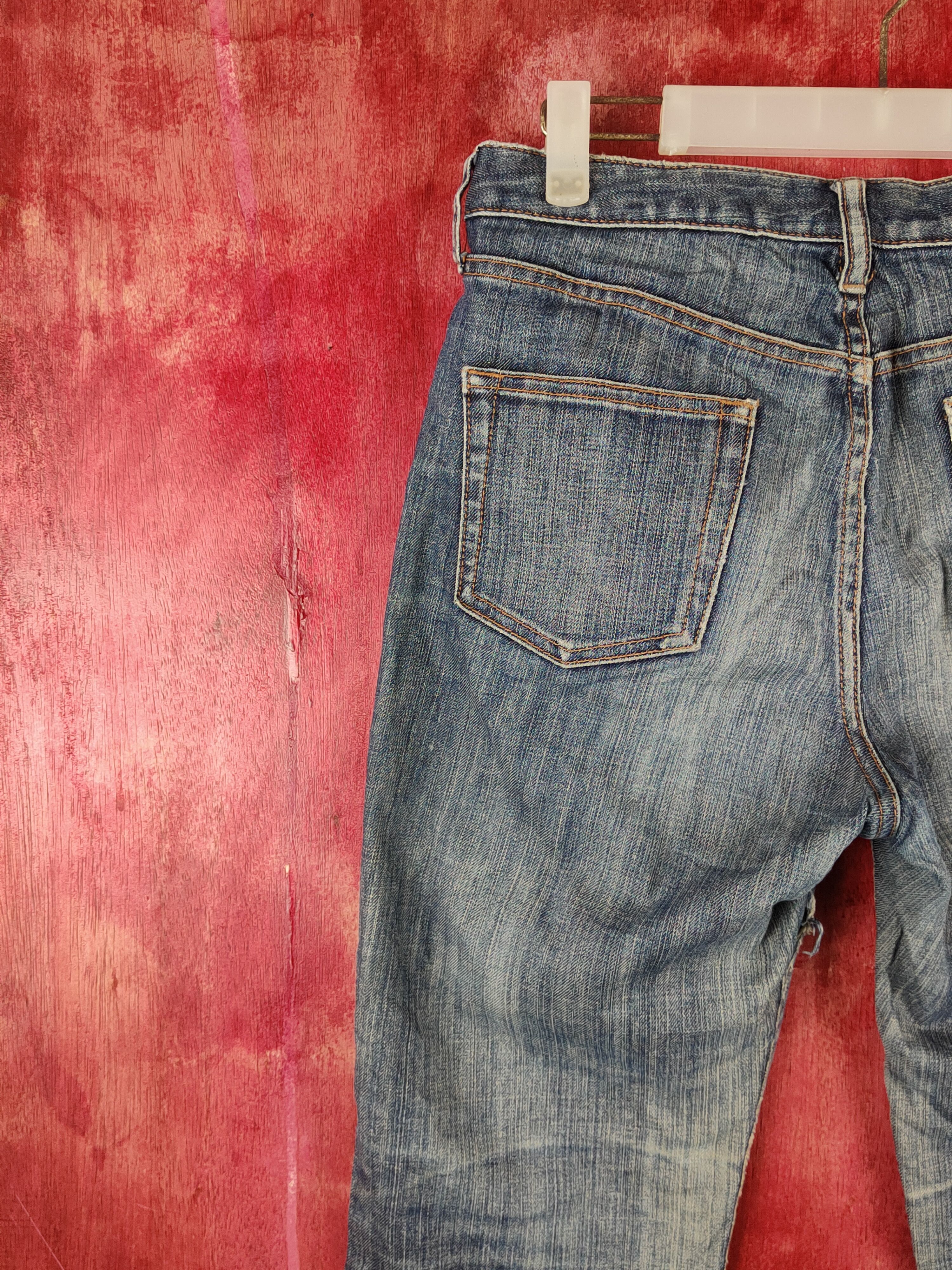 Japanese Brand Uniqlo Blue Faded Distressed Ripped Jeans #S2221 Size 28" / US 6 / IT 42 - 9 Thumbnail