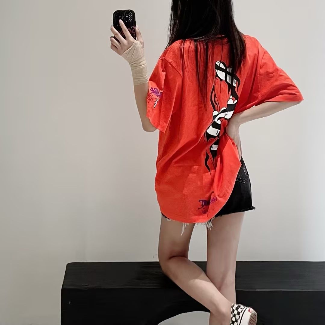Chrome Hearts Chrome Hearts Matty Boy Red Flame Hearts Short Sleeve Tee Size US M / EU 48-50 / 2 - 15 Thumbnail