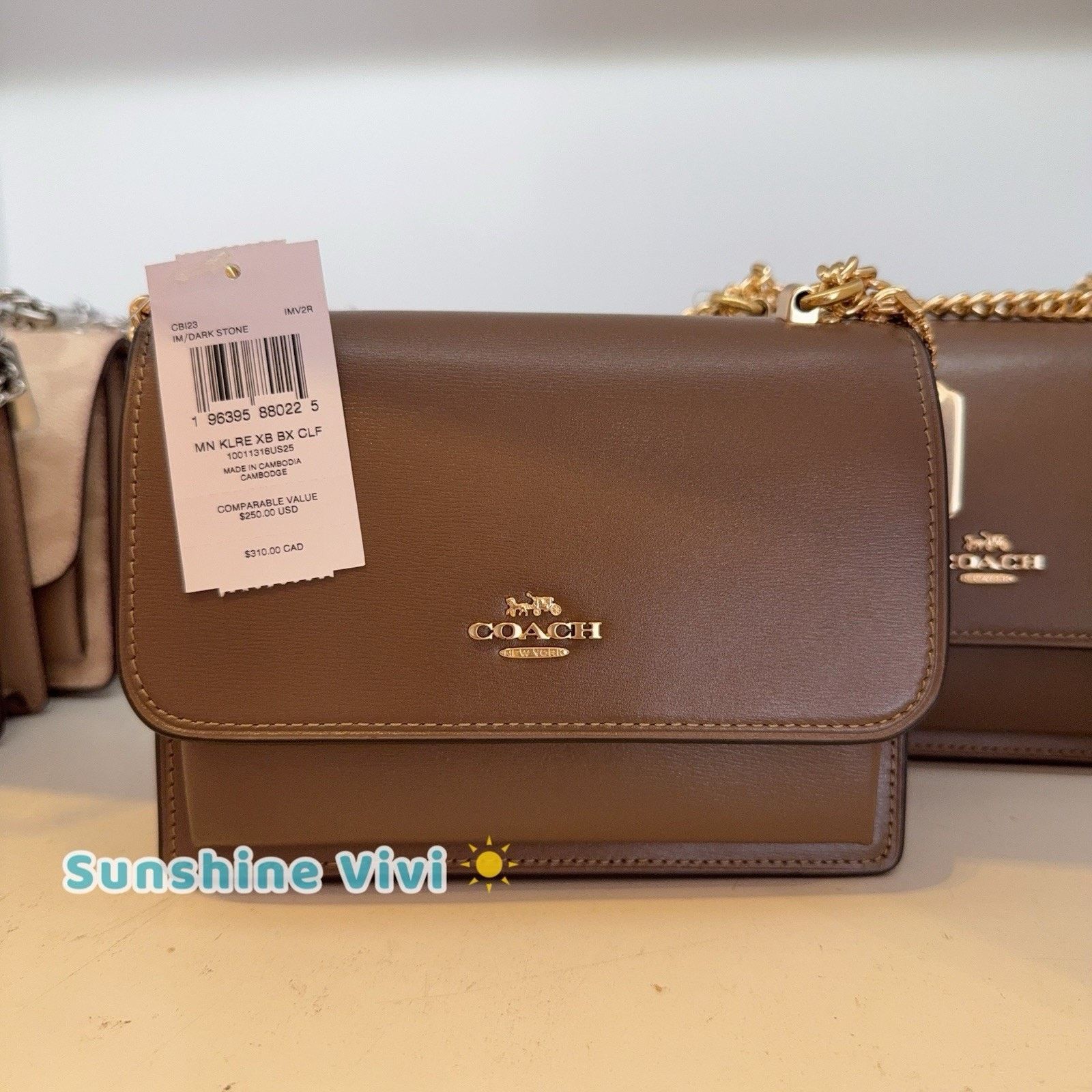 Coach NWT Coach Mini Klare Crossbody Bag CBI23 Dark Stone Leather Size ONE SIZE - 2 Thumbnail