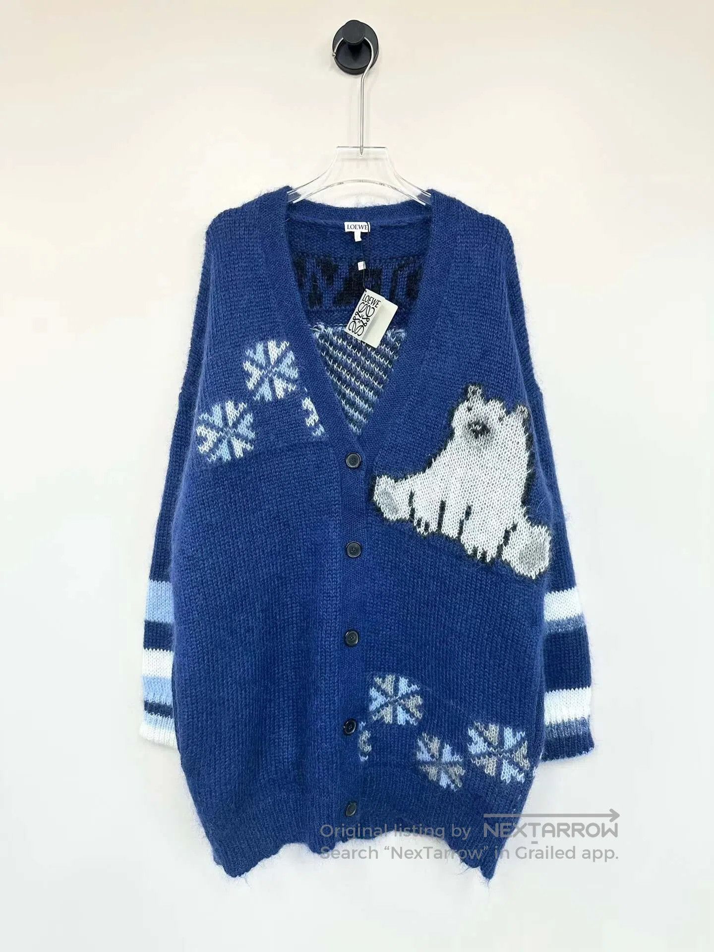 Loewe Loewe Blue Polar Bear Wool Knit Cardigan| Size US S / EU 44-46 / 1 - 1 Thumbnail