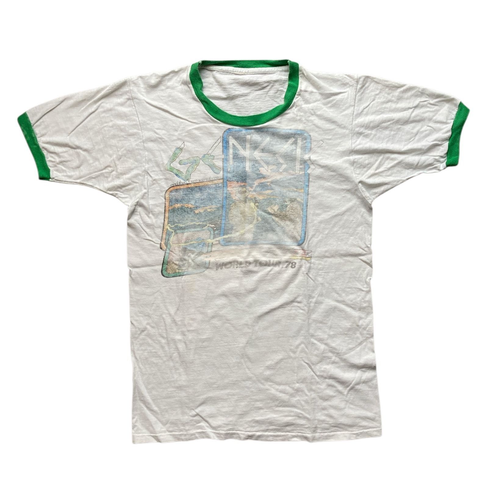 Other Vintage 1978 Genesis World Tour Ringer T-Shirt White & Green Size US S / EU 44-46 / 1 - 1 Thumbnail