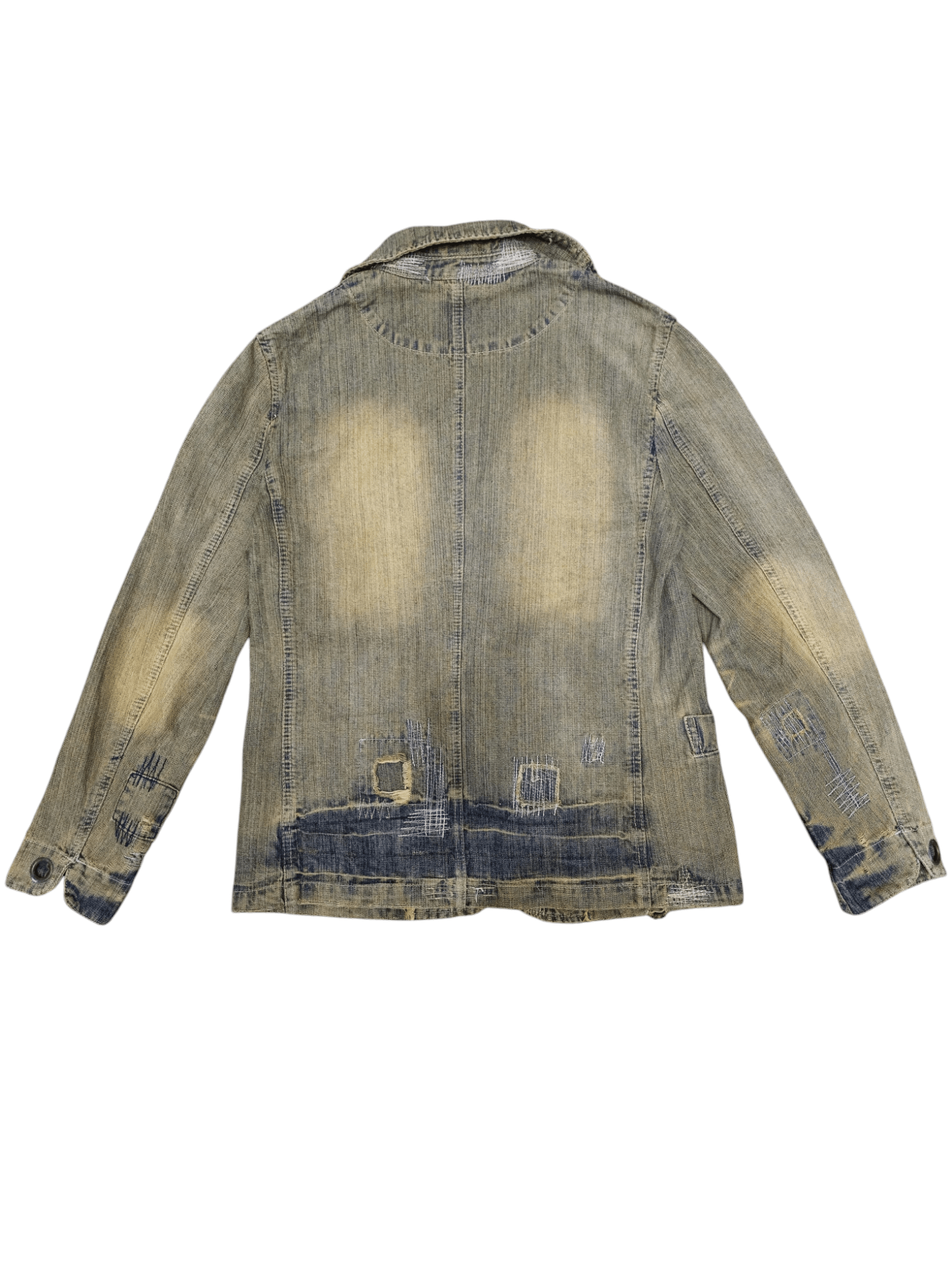 If Six Was Nine Distressed Pierced Denim Jacket Size US XL / EU 56 / 4 - 2 Thumbnail