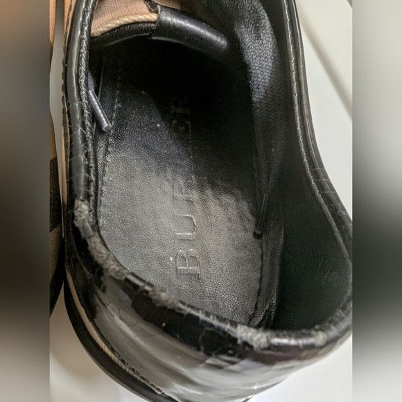 Burberry Black/Beige Canvas And Patent Leather Low Top Sneakers Size US 9 / IT 39 - 16 Thumbnail