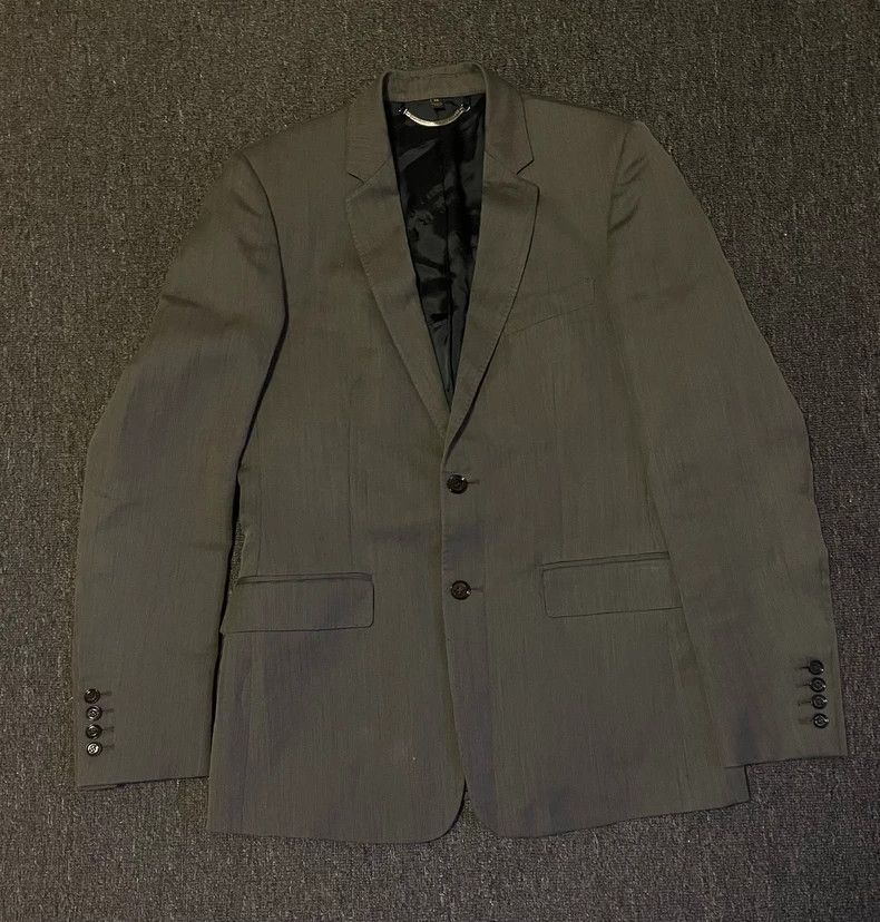 Burberry Burberry Gray Wool Silk Single Breasted Blazer-yf Size US M / EU 48-50 / 2 - 1 Thumbnail