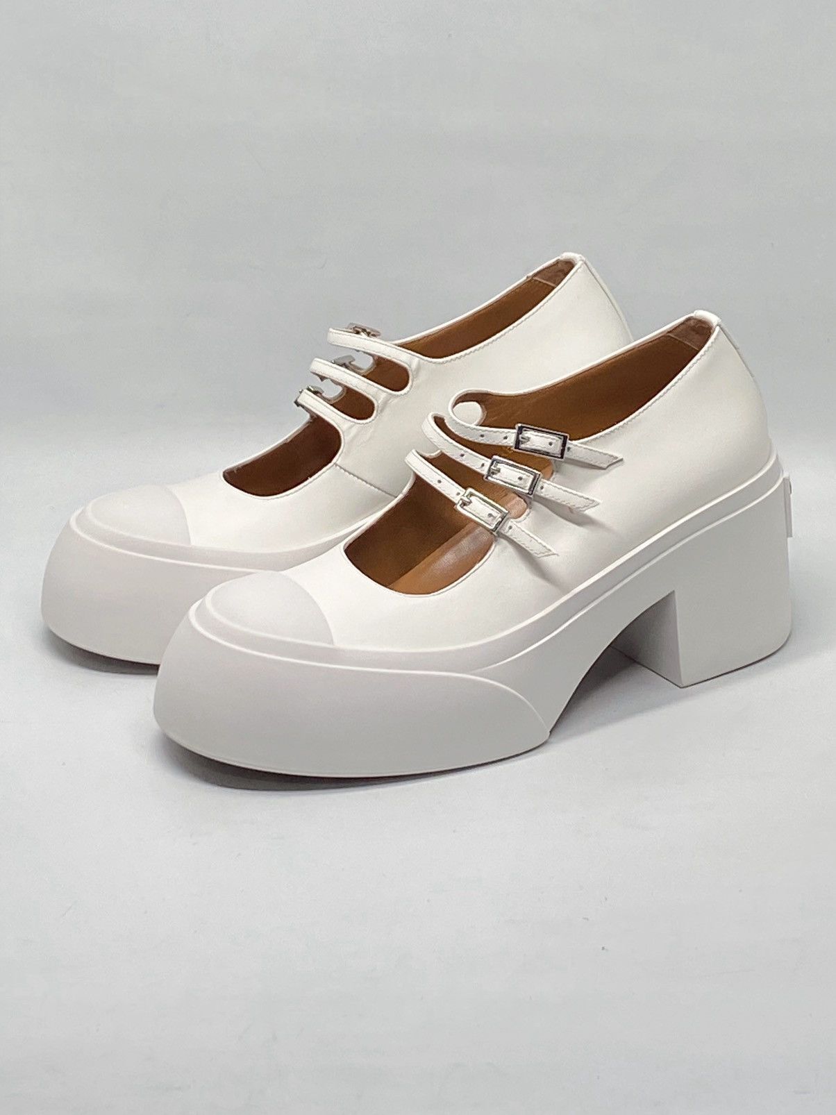 Marni Marni White Pablo Triple-Buckle Mary Jane Heels size 36 Size US 6 / IT 36 - 3 Thumbnail