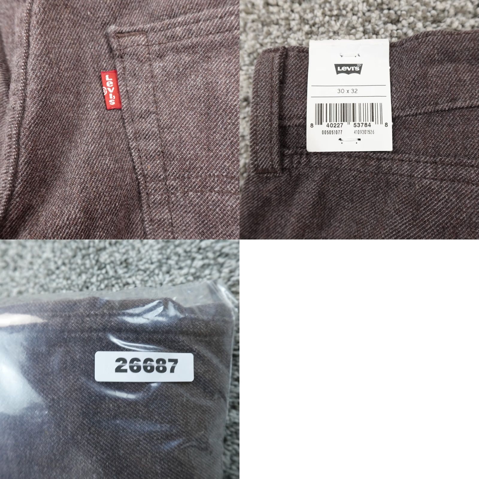 Levi's Levi's Jeans 505 Straight Denim Mens 30X32 Brown Deep Gray Taupe Dark Tan 5-Pocket Regular Waist Inseam 32 Cotton Blend Jeans Mens Regular Fit Size US 30 / EU 46 - 10 Thumbnail