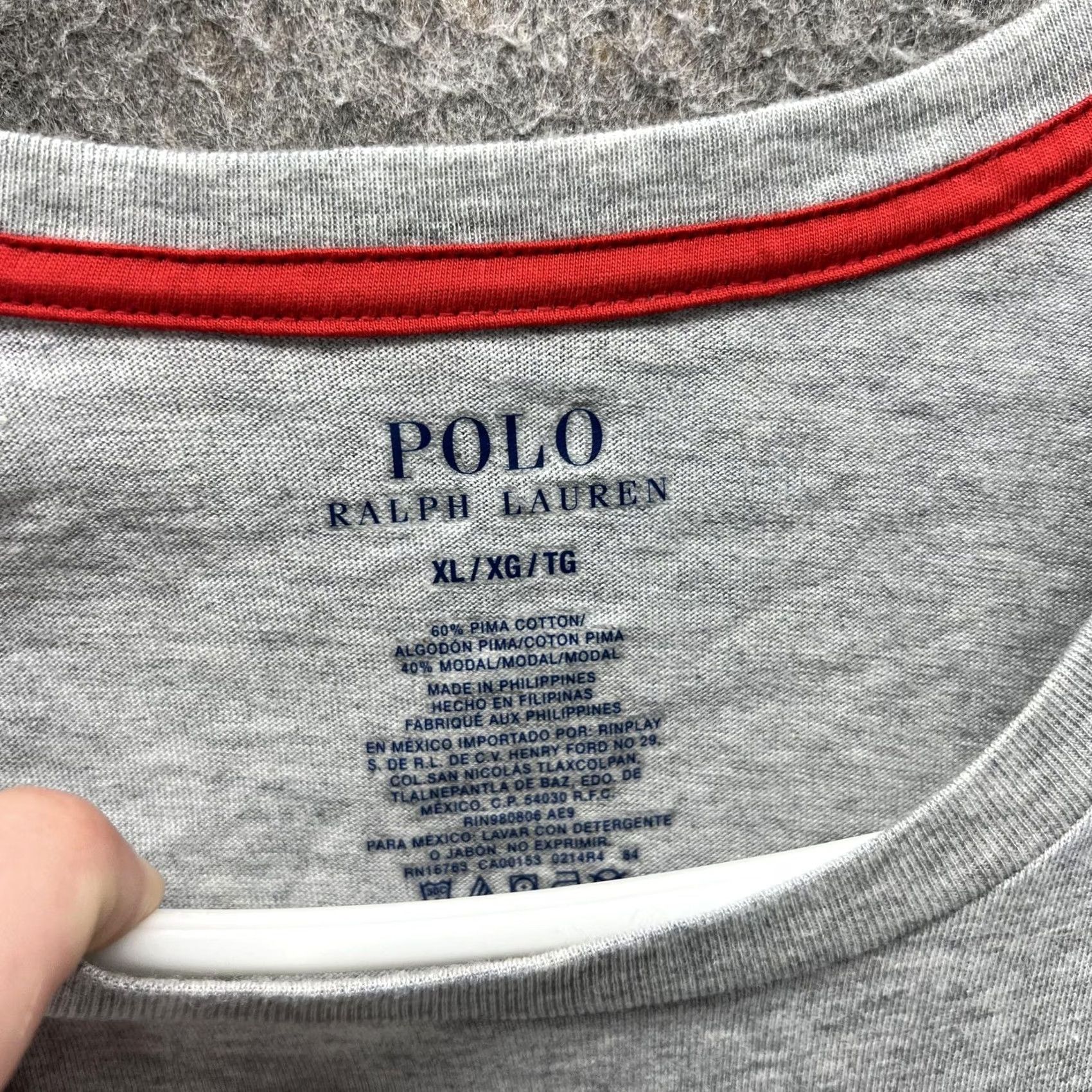 Polo Ralph Lauren Polo Ralph Lauren Shirt Mens XL Gray Pima Cotton Modal Crewneck Soft Tee Casual Size US XL / EU 56 / 4 - 5 Thumbnail