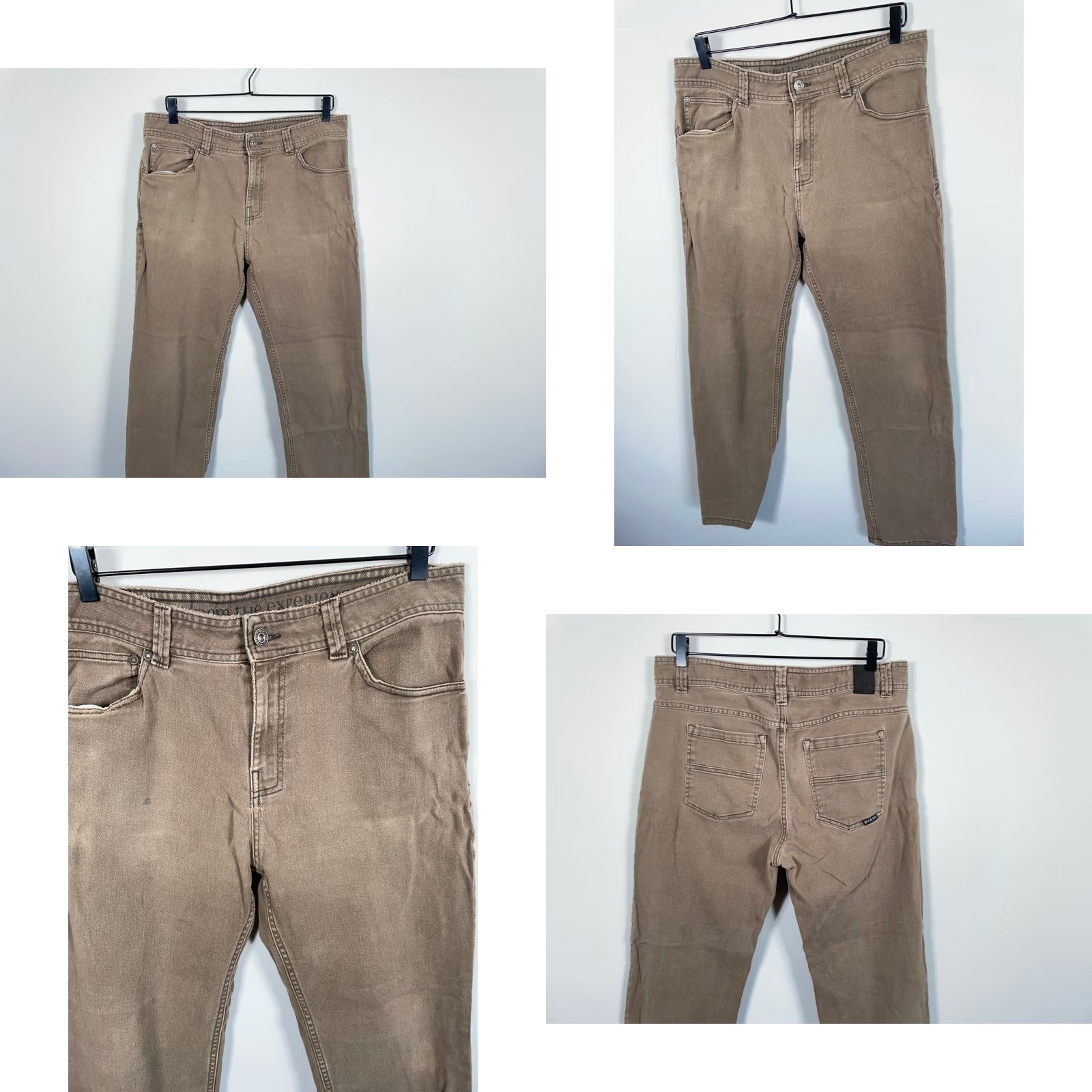 Edwin prAna Jeans Men's 34 x 28 Brown Slim Fit Cotton Stretch Denim 5-Pocket Design Straight Hipster Retro Jeans Mens Size US 34 / EU 50 - 9 Thumbnail