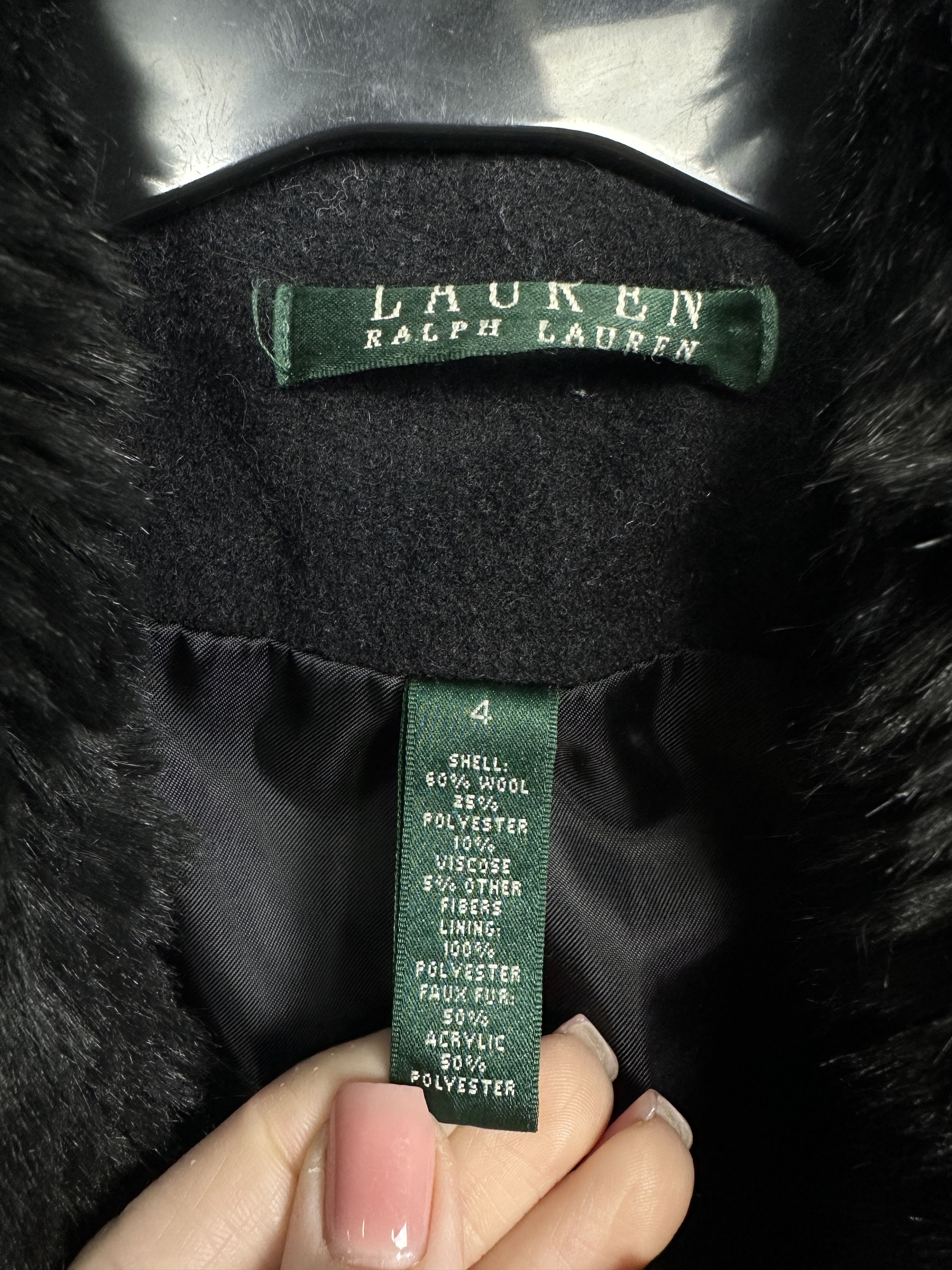 Polo Ralph Lauren Polo Ralph Lauren Womens Wool Coat Jacket Fur Collar Size S / US 4 / IT 40 - 3 Thumbnail