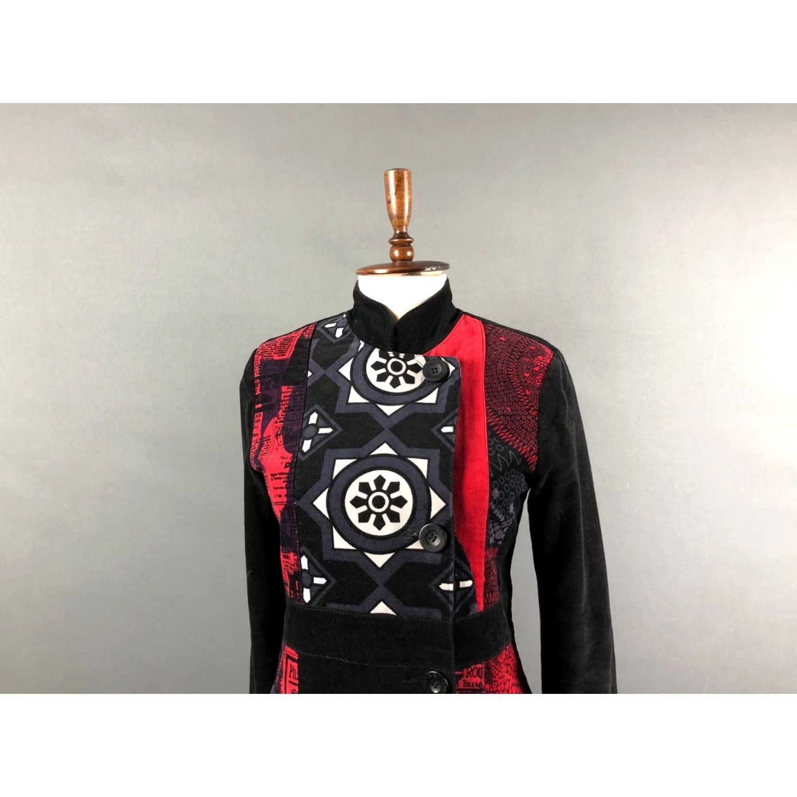 Desigual Desigual Women's Coat Black Cotton Single-Breasted 38 Embroidered Logo Pockets Branded Buttons Regular Fit Casual Overcoat Size XS / US 0-2 / IT 36-38 - 5 Thumbnail