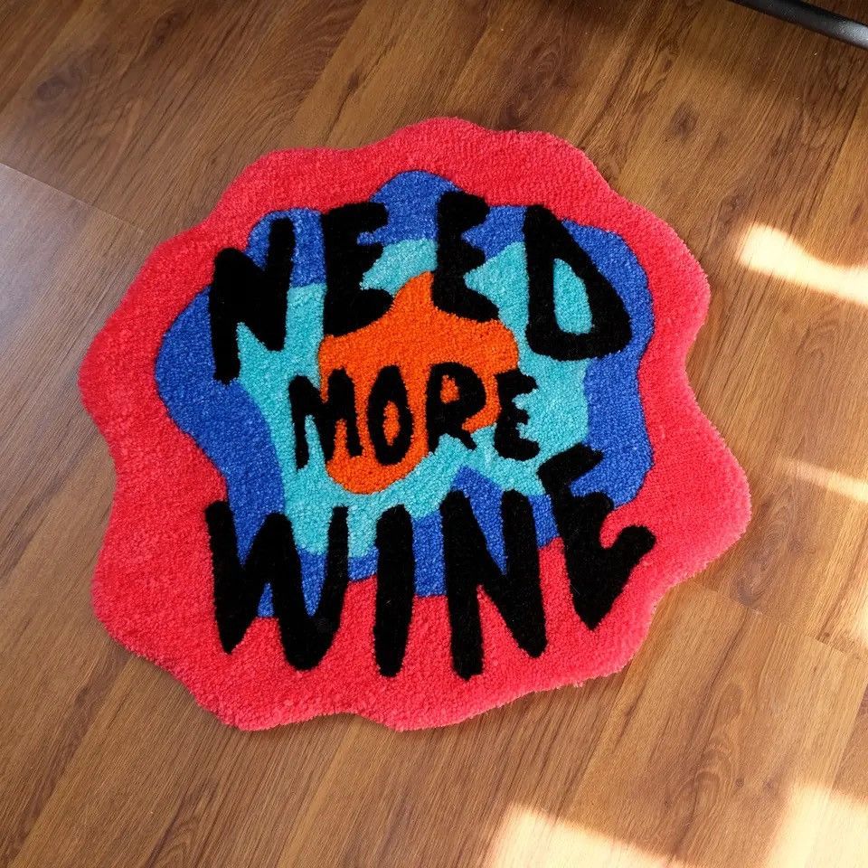 Japanese Brand × Vintage Need More Wine Tufted Rug Size ONE SIZE - 4 Thumbnail