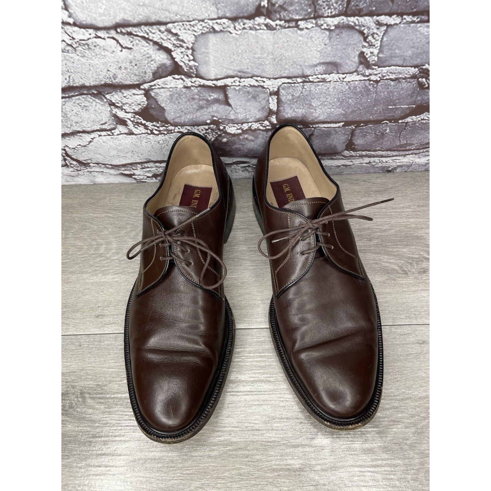 Endless Joy G.M. Endless 9502 Brown Leather Derby Oxfords Lace Up Dress Size US 9 / EU 42 - 9 Thumbnail