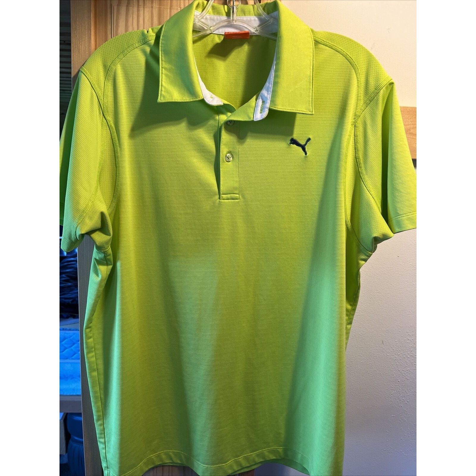 Puma Puma Sport Lifestyle Men’s M Neon Green Polyester Polo Shirt Size US M / EU 48-50 / 2 - 2 Thumbnail