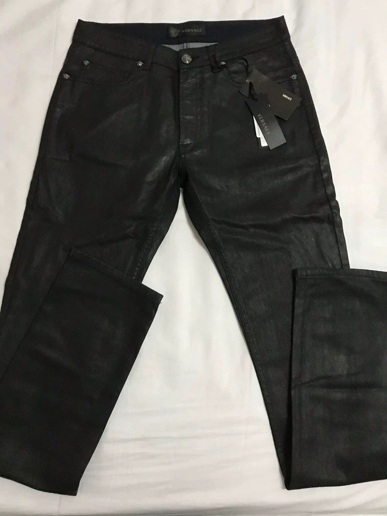 Versace Versace Black imitation leather jeans Size 30" / US 8 / IT 44 - 2 Thumbnail