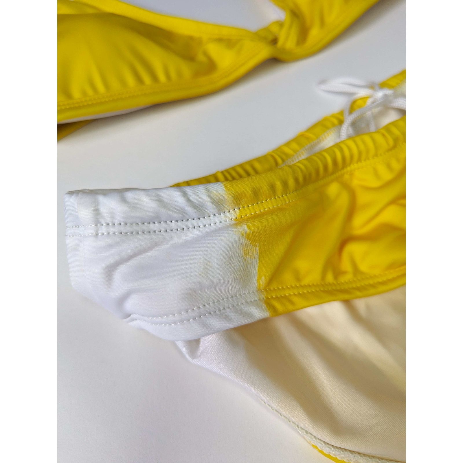 Other Jiro Yellow and White High Waisted Bikini Size ONE SIZE - 3 Thumbnail