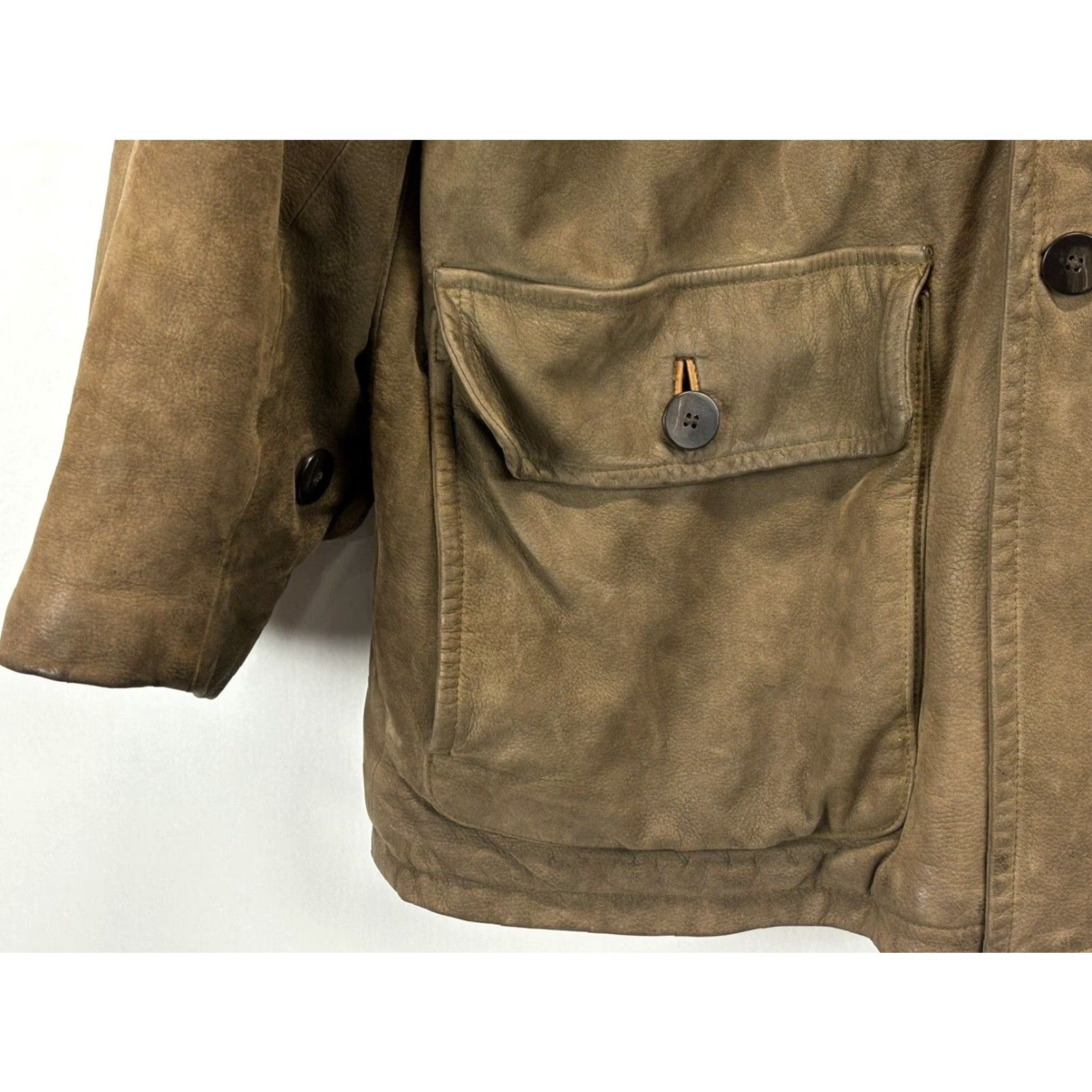 Vintage VINTAGE Sheepskin Coat Factory Leather Chore Coat Men 44 Brown USA Lined Mid-Length Heavy Size US S / EU 44-46 / 1 - 5 Thumbnail