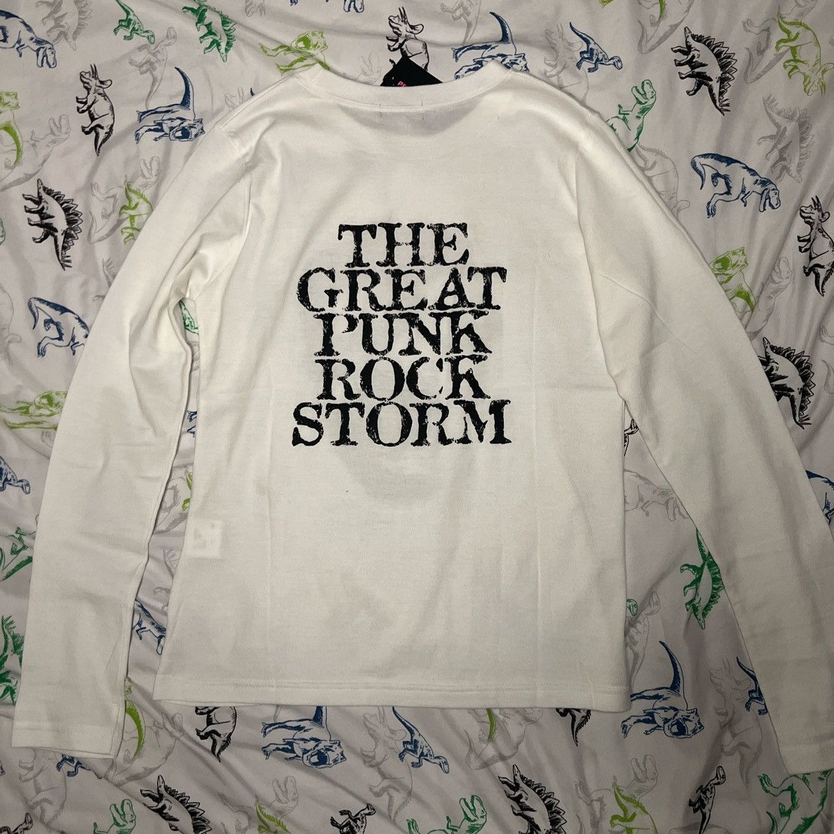 Japanese Brand PEACE NOW White Long Sleeve Skull Punk Graphic T-Shirt Size M / US 6-8 / IT 42-44 - 2 Thumbnail