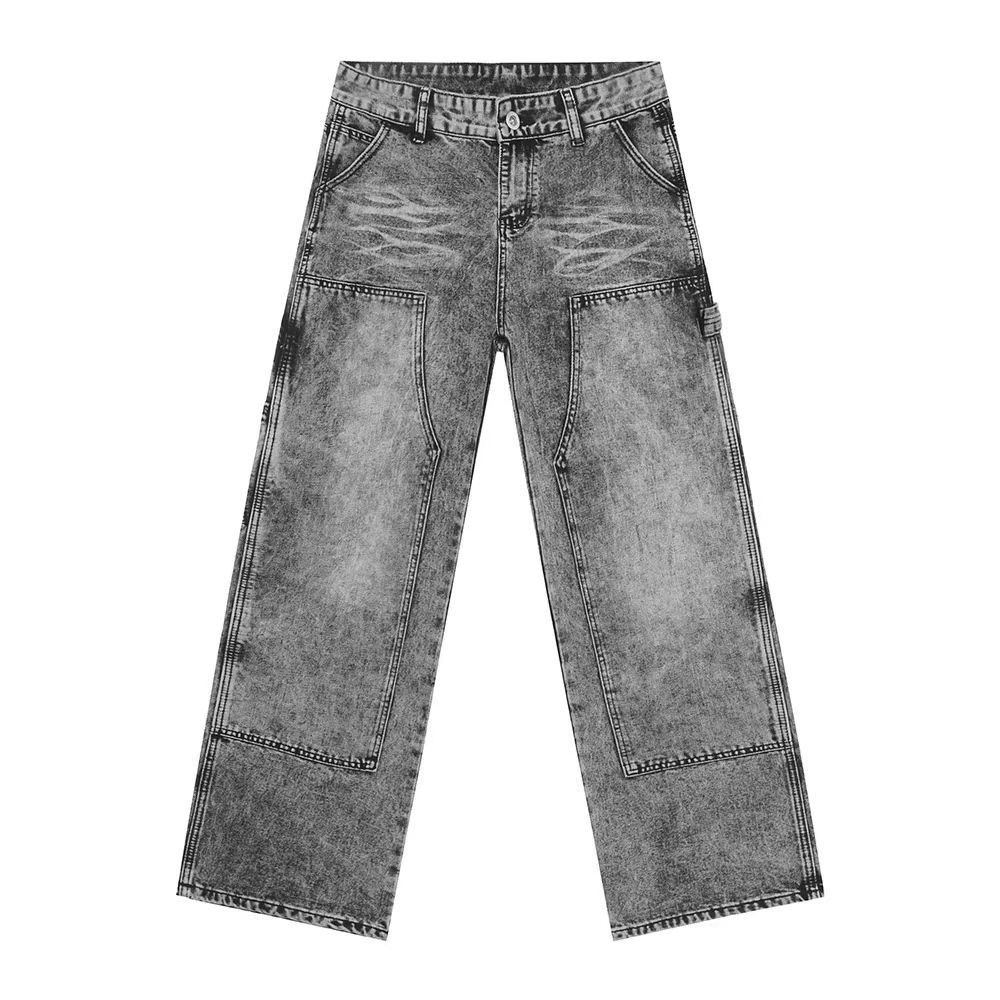 Japanese Brand × Jean High street patchwork washed straight leg baggy jeans Size US 32 / EU 48 - 4 Thumbnail