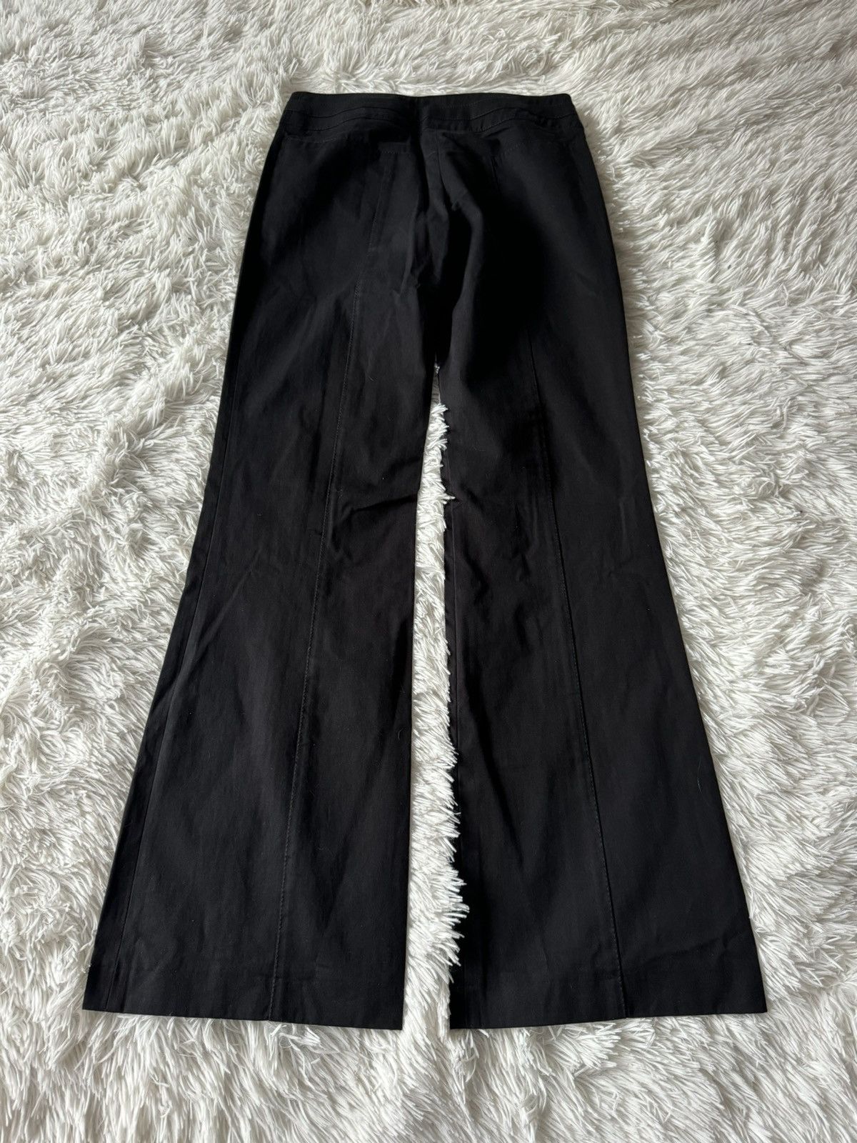 Japanese Brand × Karen Millen Crazy Karen Millen Wide Flare Bootcut Black Goth Pants Size 28" / US 6 / IT 42 - 4 Thumbnail