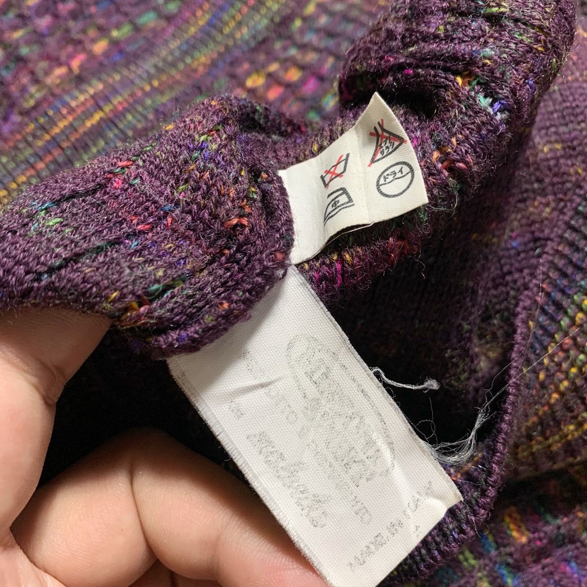 Missoni Vtg 90s Missoni Example 3D Multicolored Knit Cardigan Size US L / EU 52-54 / 3 - 8 Thumbnail