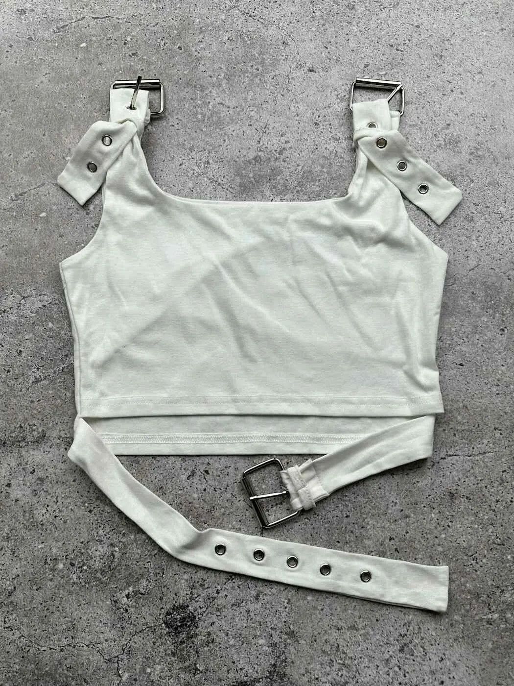 Japanese Brand Vintage Belt Tank Top C348(V302)(E8) Size XS / US 0-2 / IT 36-38 - 1 Thumbnail