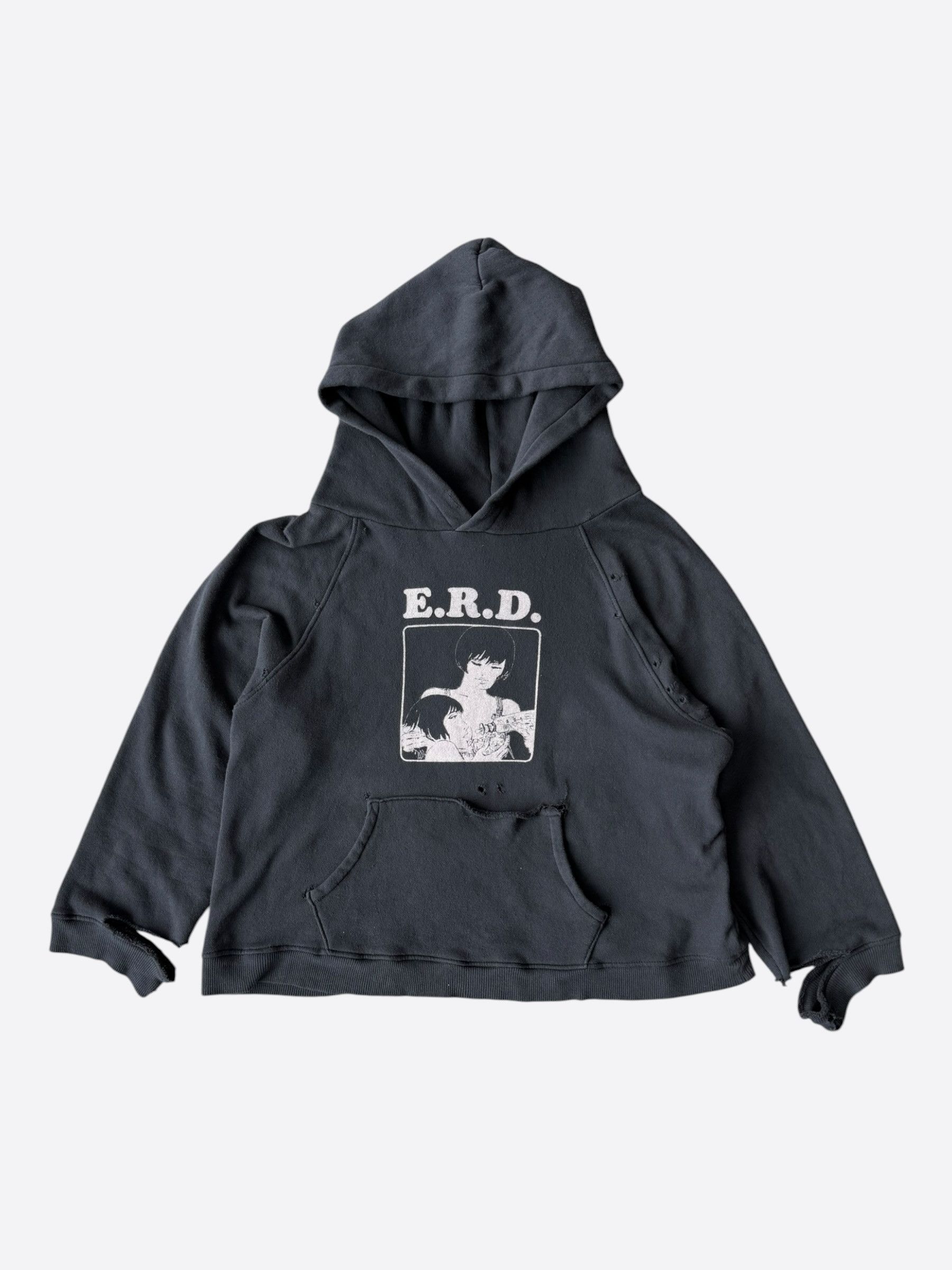 Enfants Riches Deprimes Faded Black & White Shrunken Patch Hoodie Size US S / EU 44-46 / 1 - 1 Thumbnail
