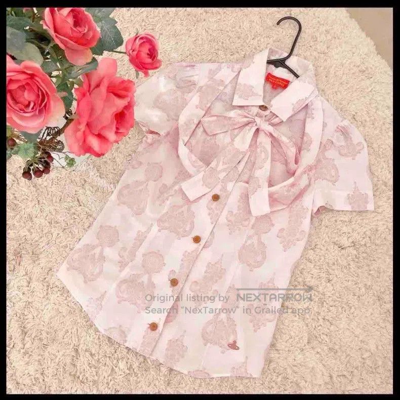 Vivienne Westwood Vivienne Westwood Pink Shirt with Ribbon Size L / US 10 / IT 46 - 1 Thumbnail