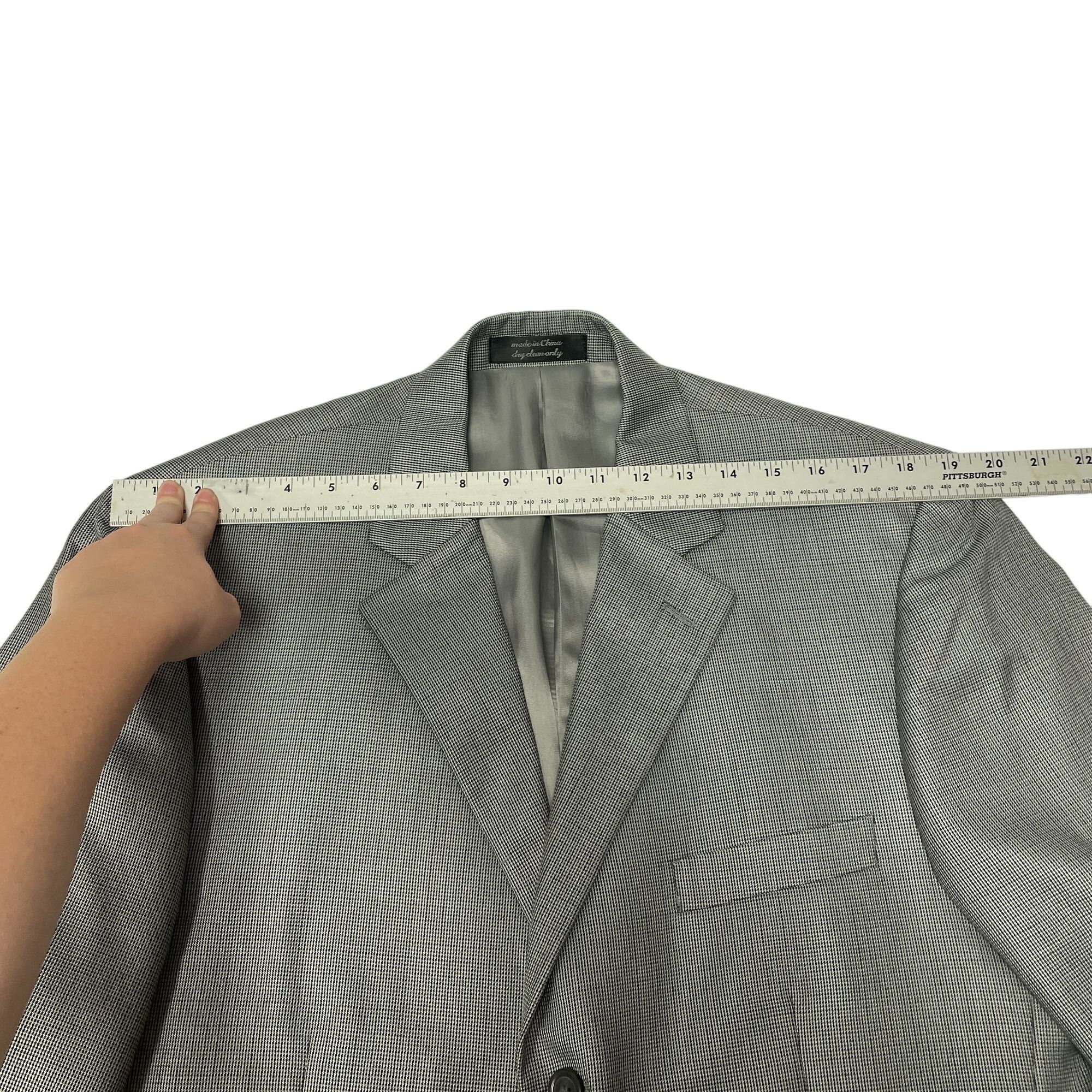 Other Gianfranco RUFFINI SILVER Sport Coat Check Jacket 3 Btn Size 42L - 11 Thumbnail