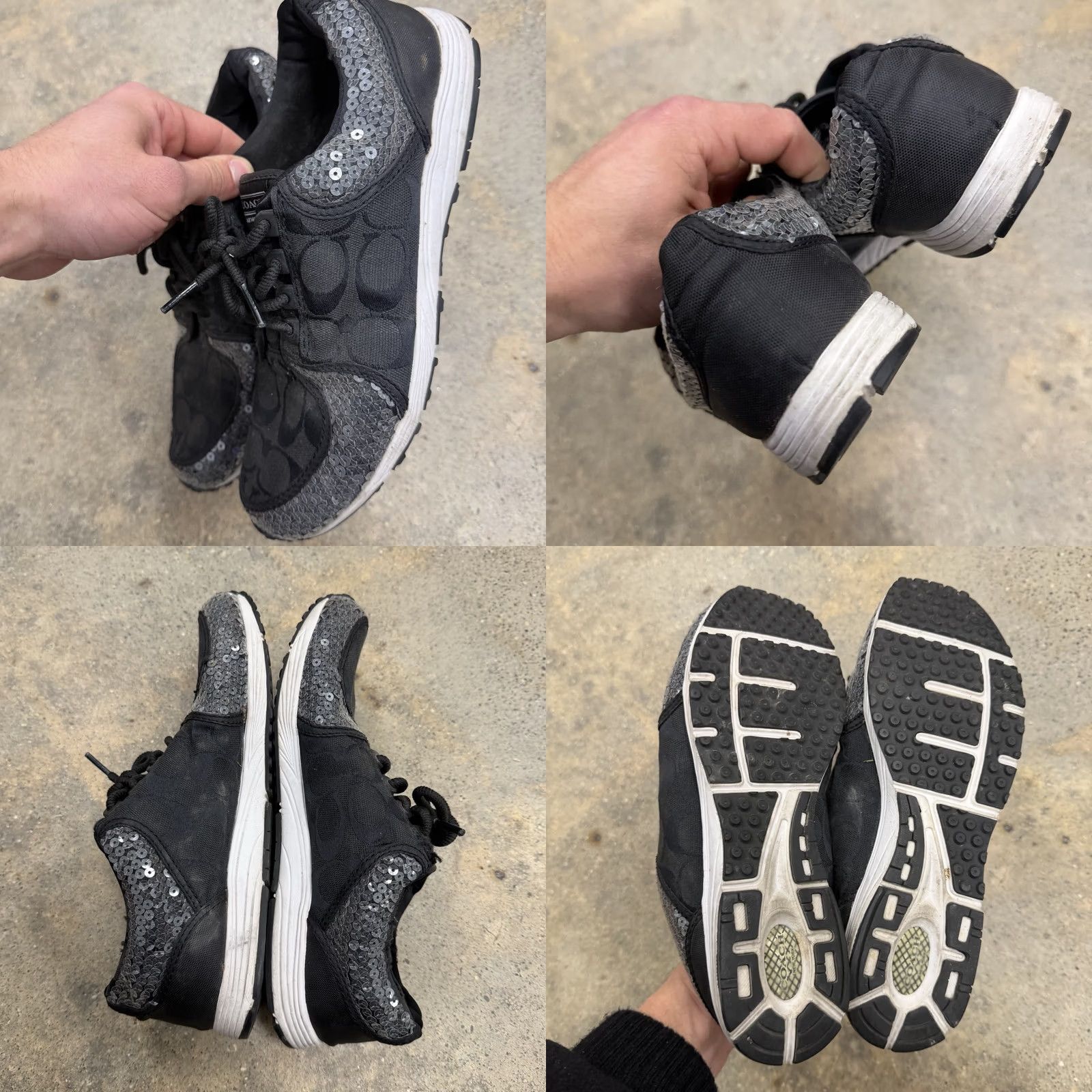 Coach COACH Karine Signature C Sneakers Black With Sequin Size 8 M Womens Sneaker Walking Casual Shoes Signature C Logo Small Details M Womens Size US 6 / IT 36 - 8 Thumbnail