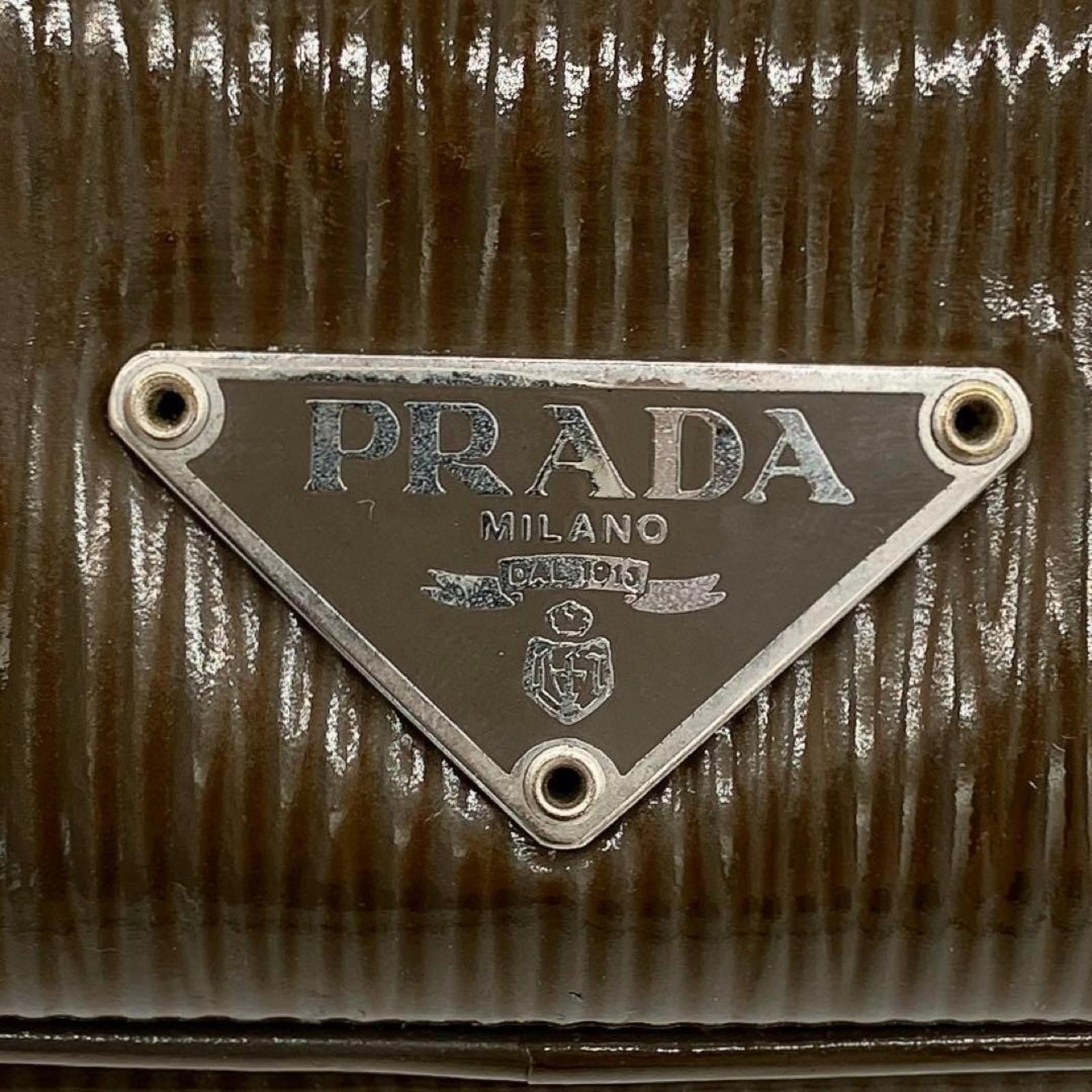 Prada Prada - Brown Patent Leather Shoulder Bag Size ONE SIZE - 6 Thumbnail