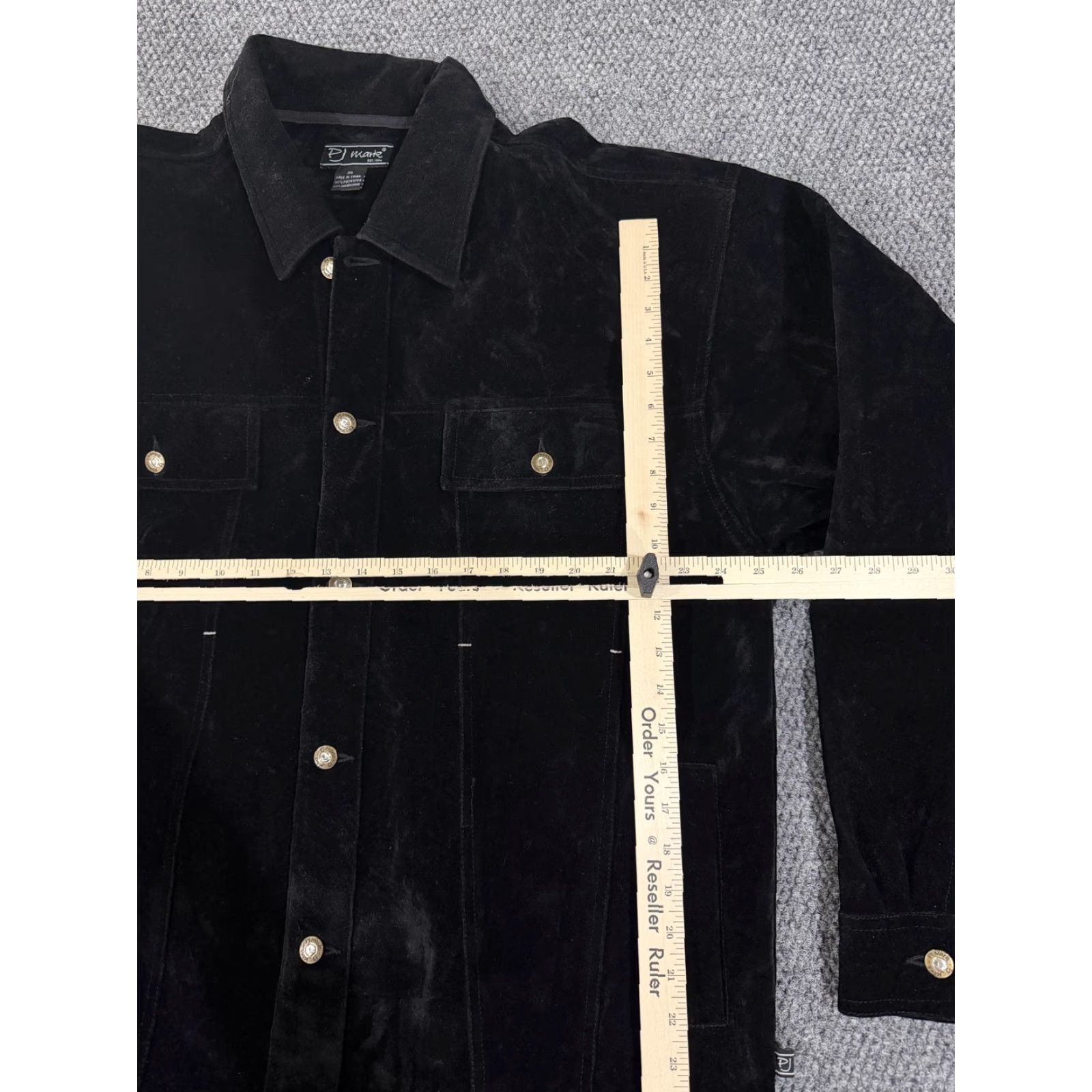 Velvet PJ Mark Jacket Mens XL Black Velvet Button Front Bomber Streetwear Casual Workwear Size US 36 / EU 52 - 6 Thumbnail