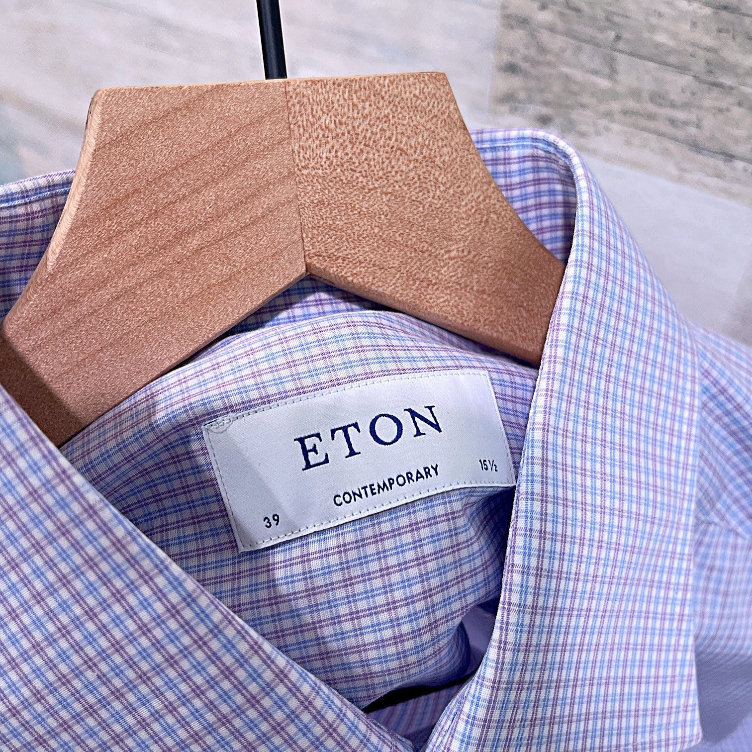Polo Ralph Lauren ETON Contemporary Spread Collar Dress Shirt Blue Purple 15.5 Size US M / EU 48-50 / 2 - 5 Thumbnail