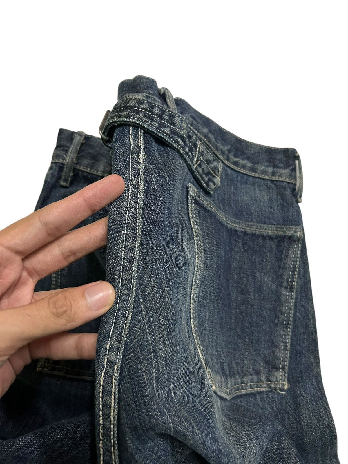 Kapital × Kapital Kountry KAPITAL FLARE SELVEDGE BUCKLE BACK DISTRESSED DENIM ☠️☠️🎌 Size US 31 - 23 Thumbnail