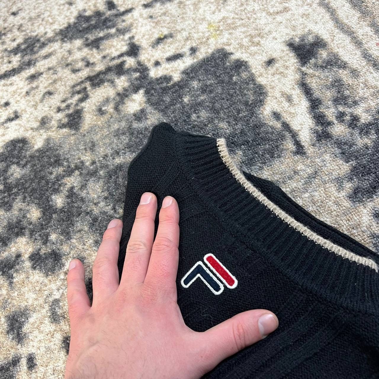 Fila Fila Vintage Y2K Big Embroidered Logo Striped Knit Sweater Size US L / EU 52-54 / 3 - 6 Thumbnail