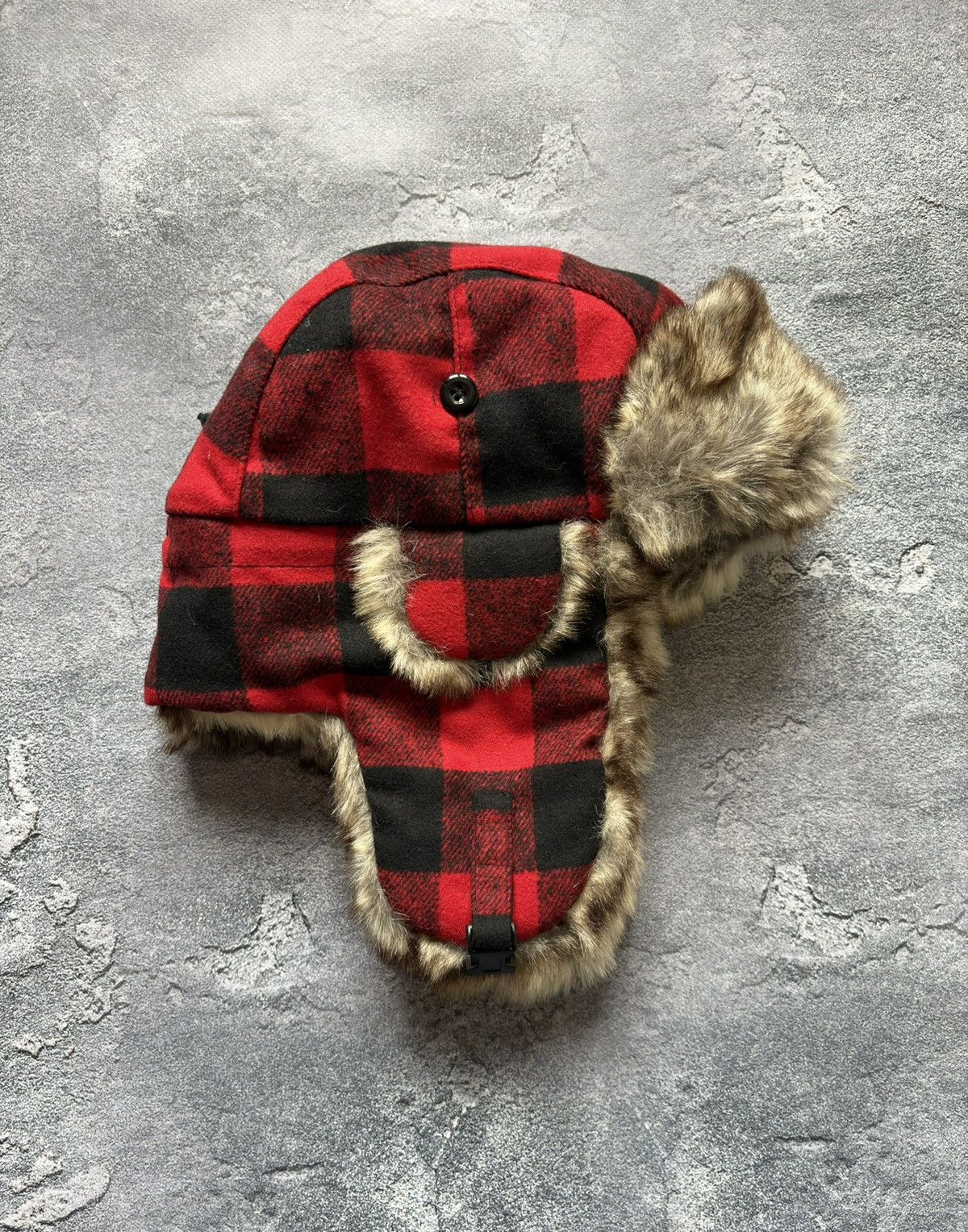 Woolrich Woolen Mills Crazy Vintage Woolrich Y2K Faux Fur Ushanka Hat Rare Size ONE SIZE - 1 Thumbnail