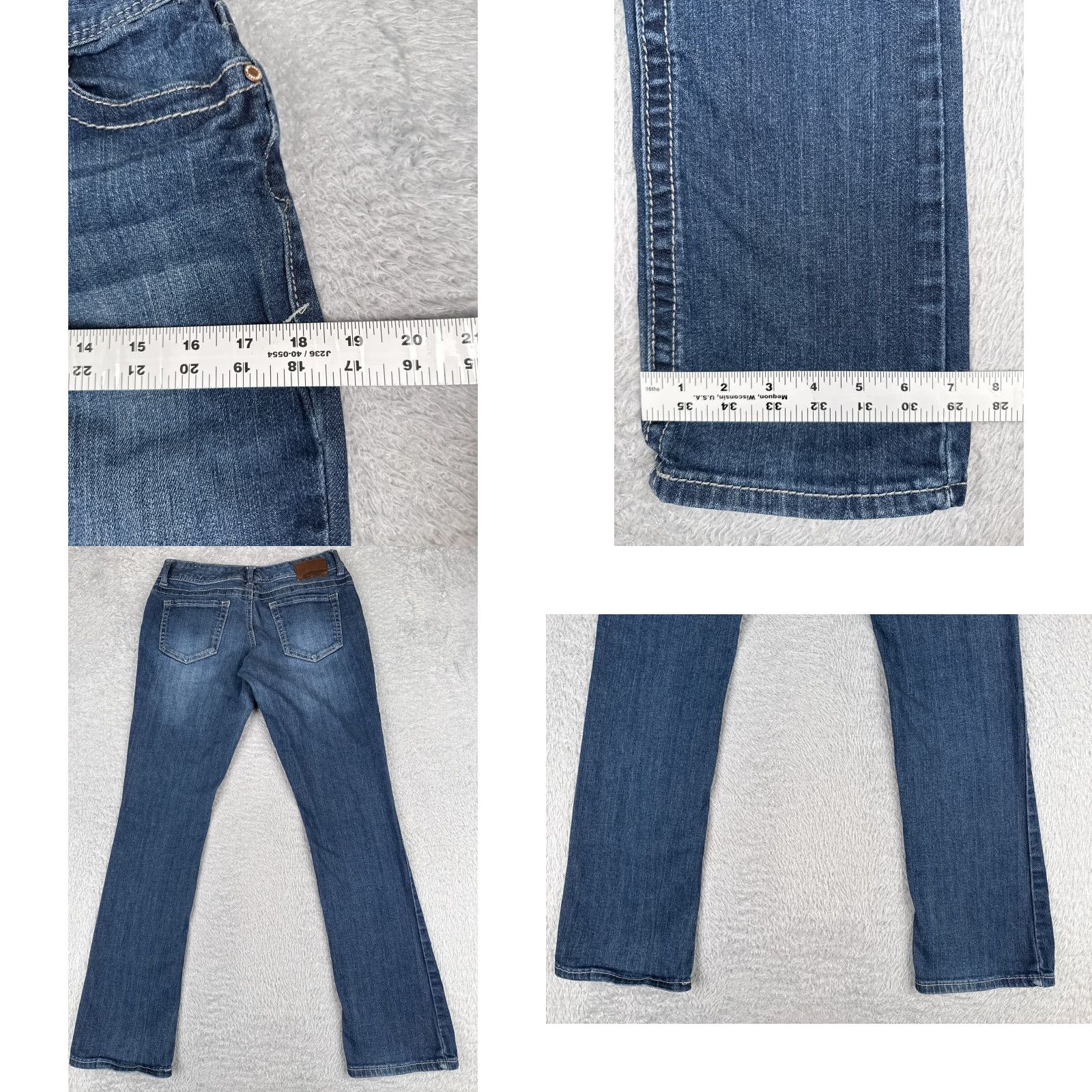 Vintage Maurices Jeans Women 3 Bootcut Denim Blue 28x31 Slim Regular 5-Pocket Stretch Cotton Size 26" / US 2 / IT 38 - 9 Thumbnail