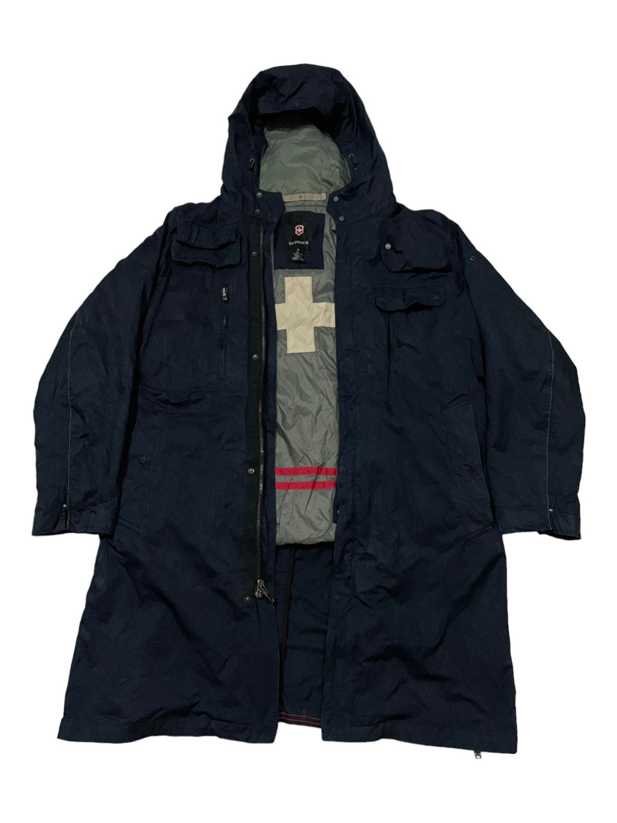 Victorinox × Vintage Y2k Vintage Victorinox Cross Multi-Pocket Trench Jacket Size US M / EU 48-50 / 2 - 2 Thumbnail