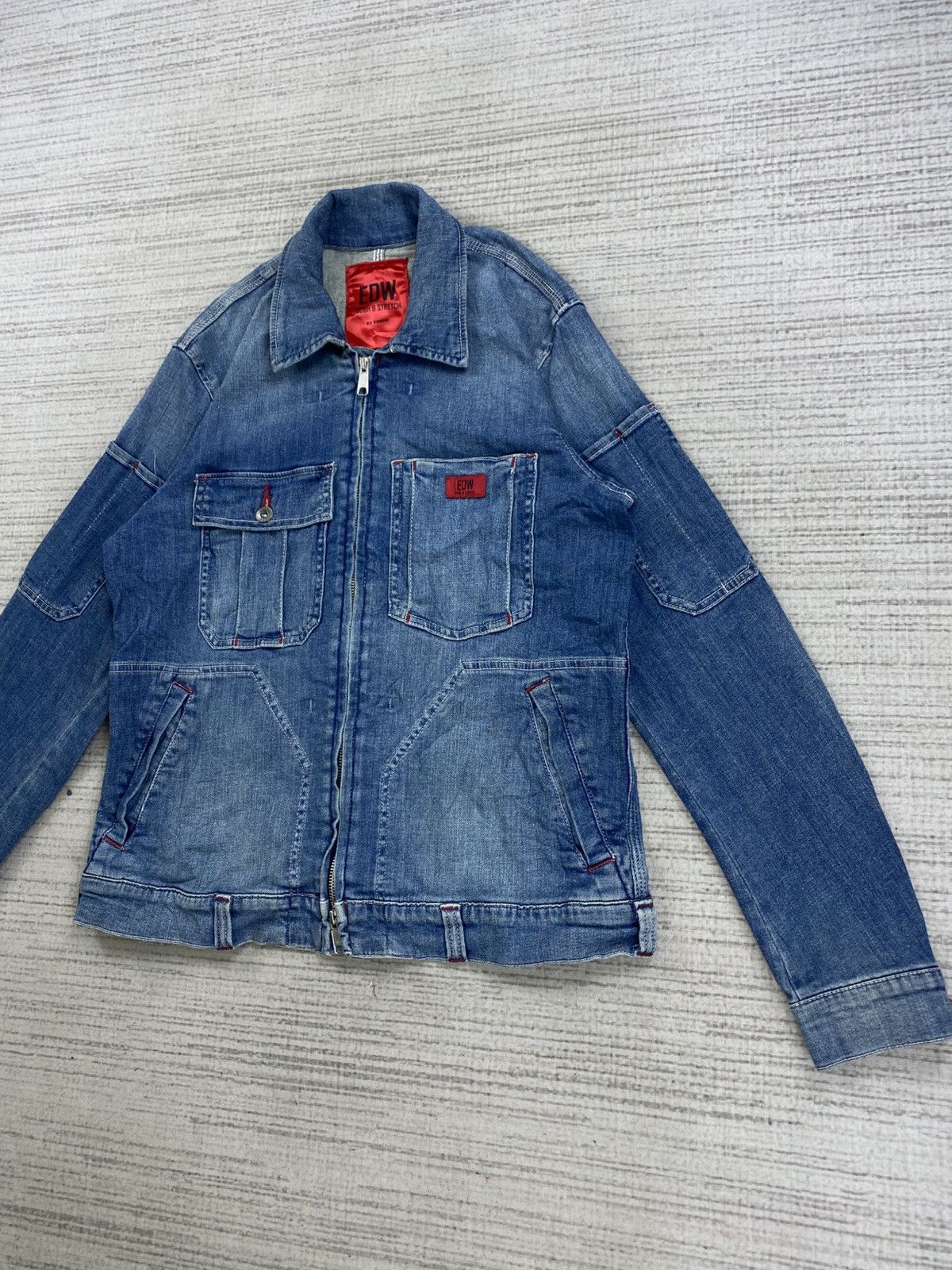 Edwin × Japanese Brand Vintage EDW Tough & Stretch By Edwin Denim Jacket Size US M / EU 48-50 / 2 - 4 Thumbnail