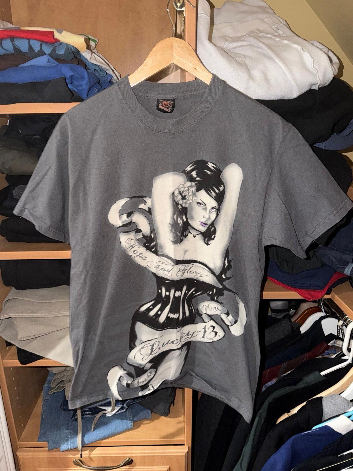 Other Lucky 13 Pin-Up Girl AOP T-Shirf Mens MD Y2K 90s Rare Grunge Size US M / EU 48-50 / 2 - 1 Thumbnail