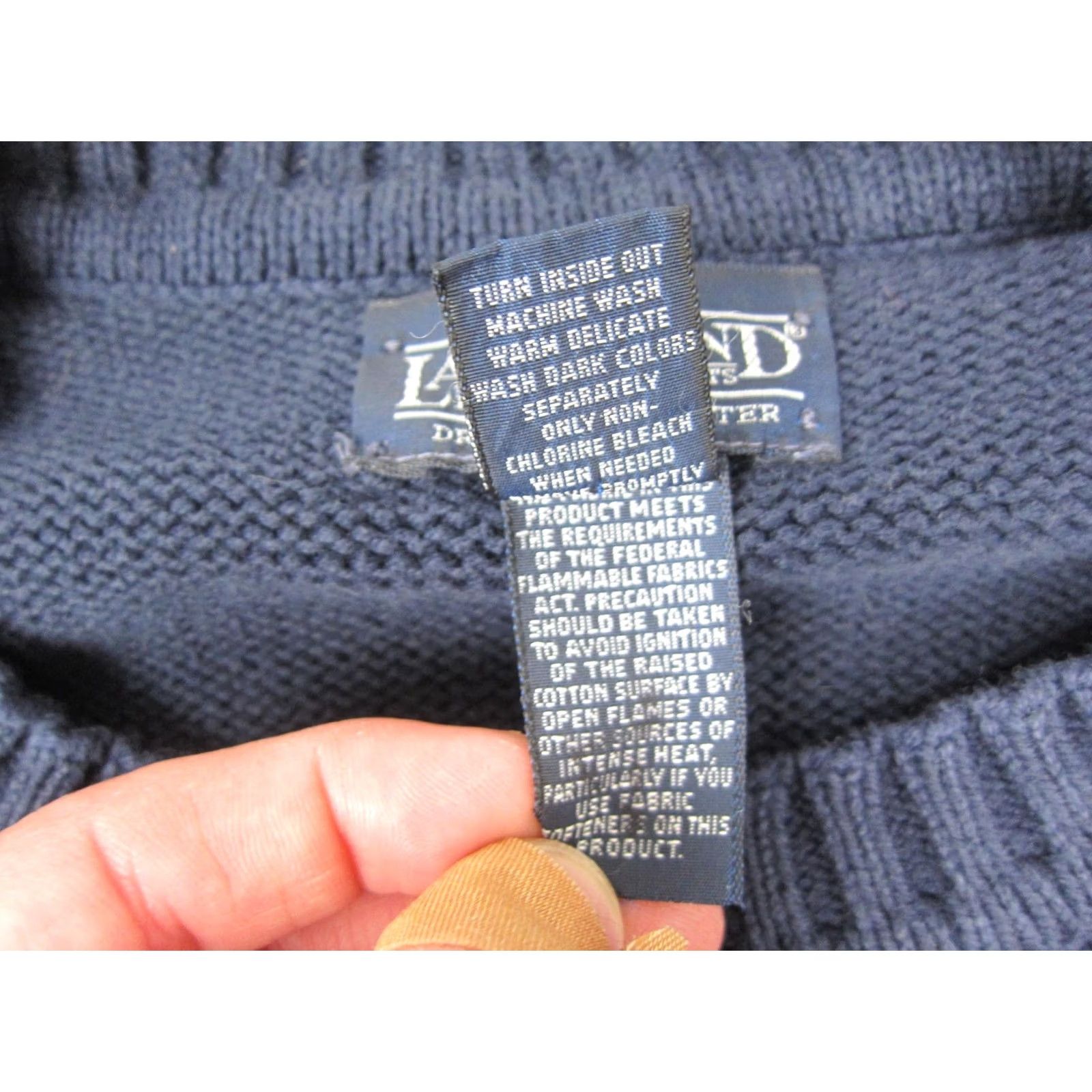 Lands' End Lands End Sweater Mens LT Blue Drifter Knit Cotton Made in USA 90s Size US L / EU 52-54 / 3 - 4 Thumbnail