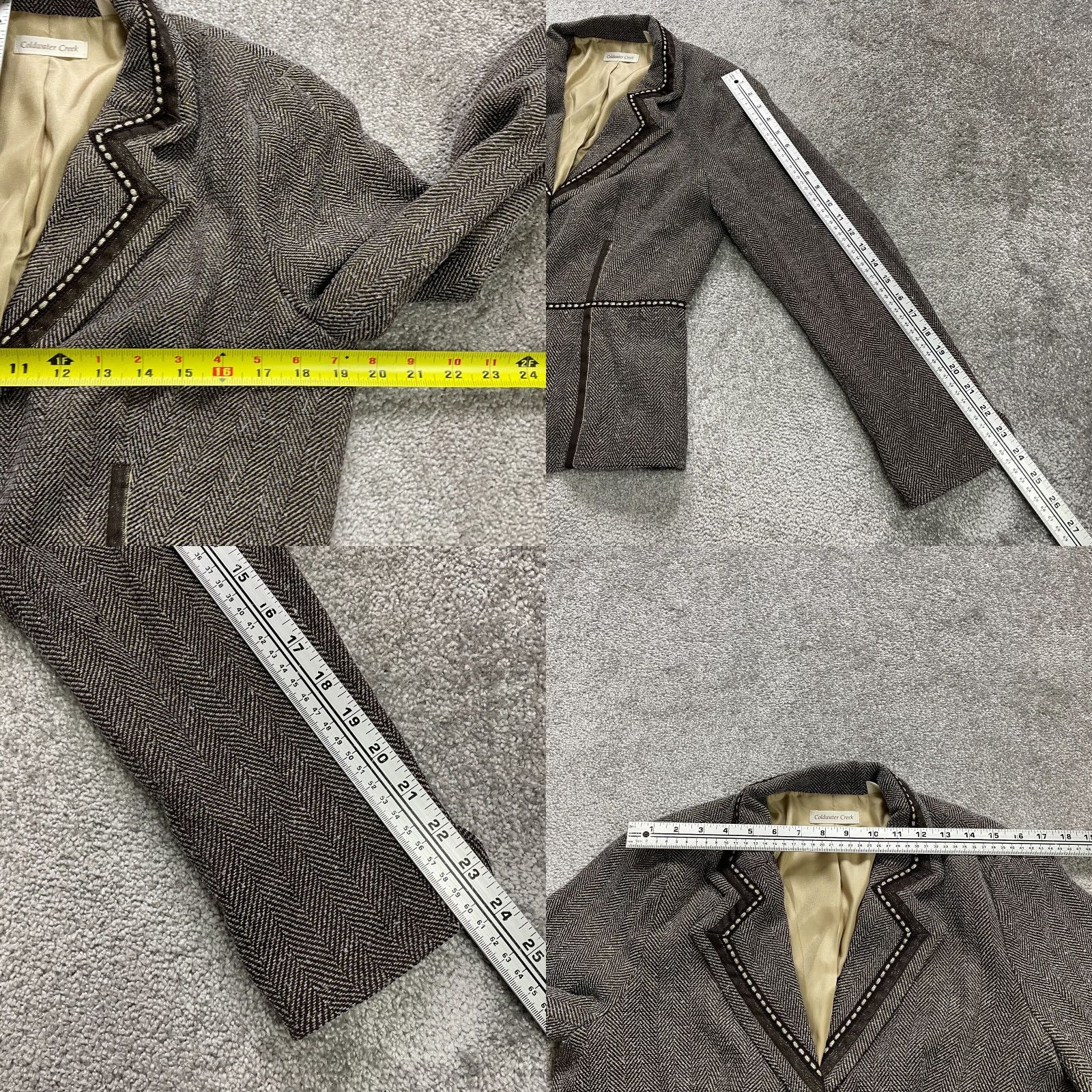 Coldwater Creek Coldwater Creek Blazer Jacket Womens 14 Brown Plaid Single-Breasted Notch Lapel Tweed Regular Fit Size XL / US 12-14 / IT 48-50 - 9 Thumbnail