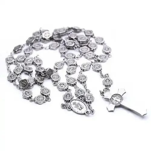 Jewelry × Other Saint Benedict Rosary Necklace Chain Catholic Church Jesus Size ONE SIZE - 3 Thumbnail
