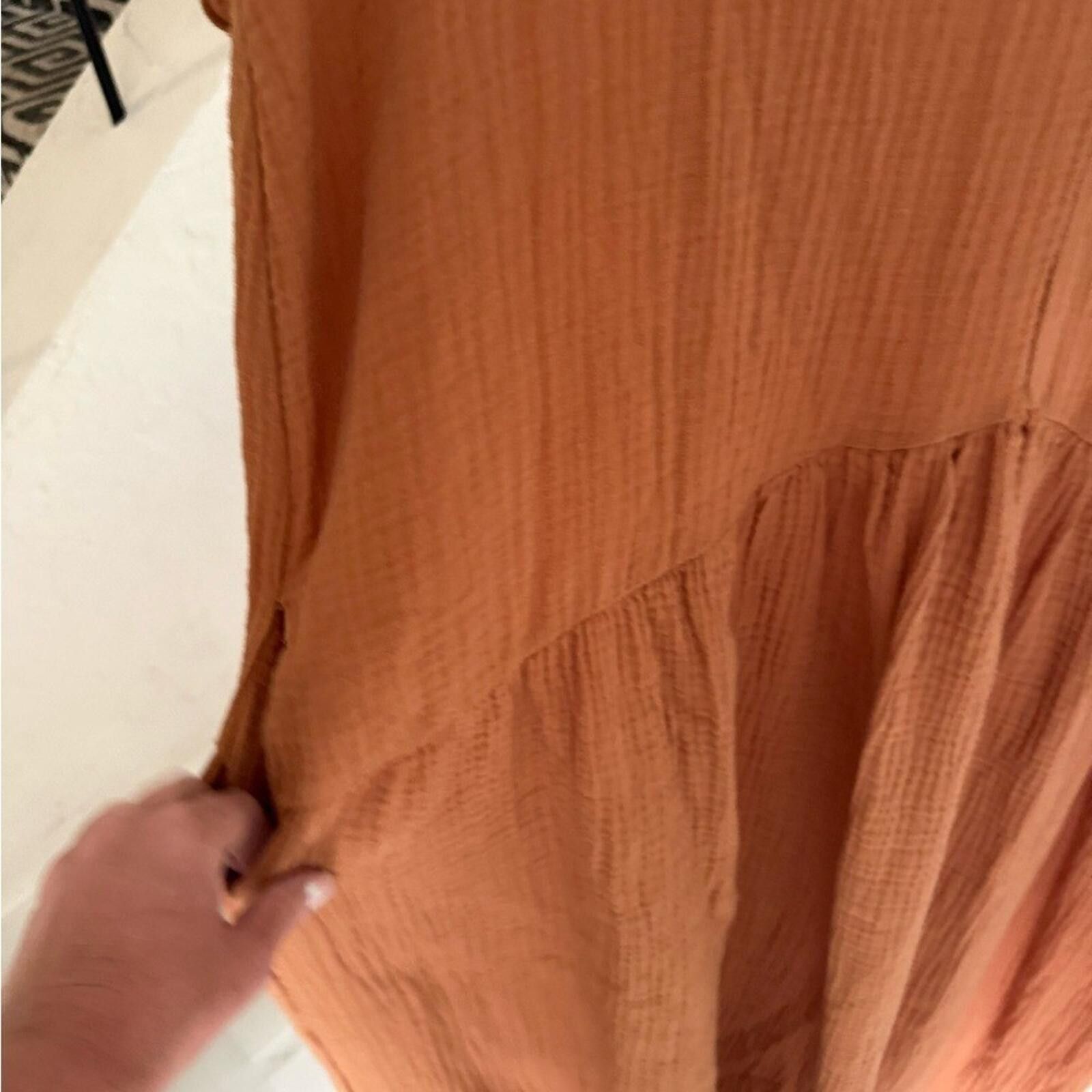 Other Ces Femme Rust Orange Maxi Dress Size 10 Boho V Neck Flowy Size L / US 10 / IT 46 - 8 Thumbnail