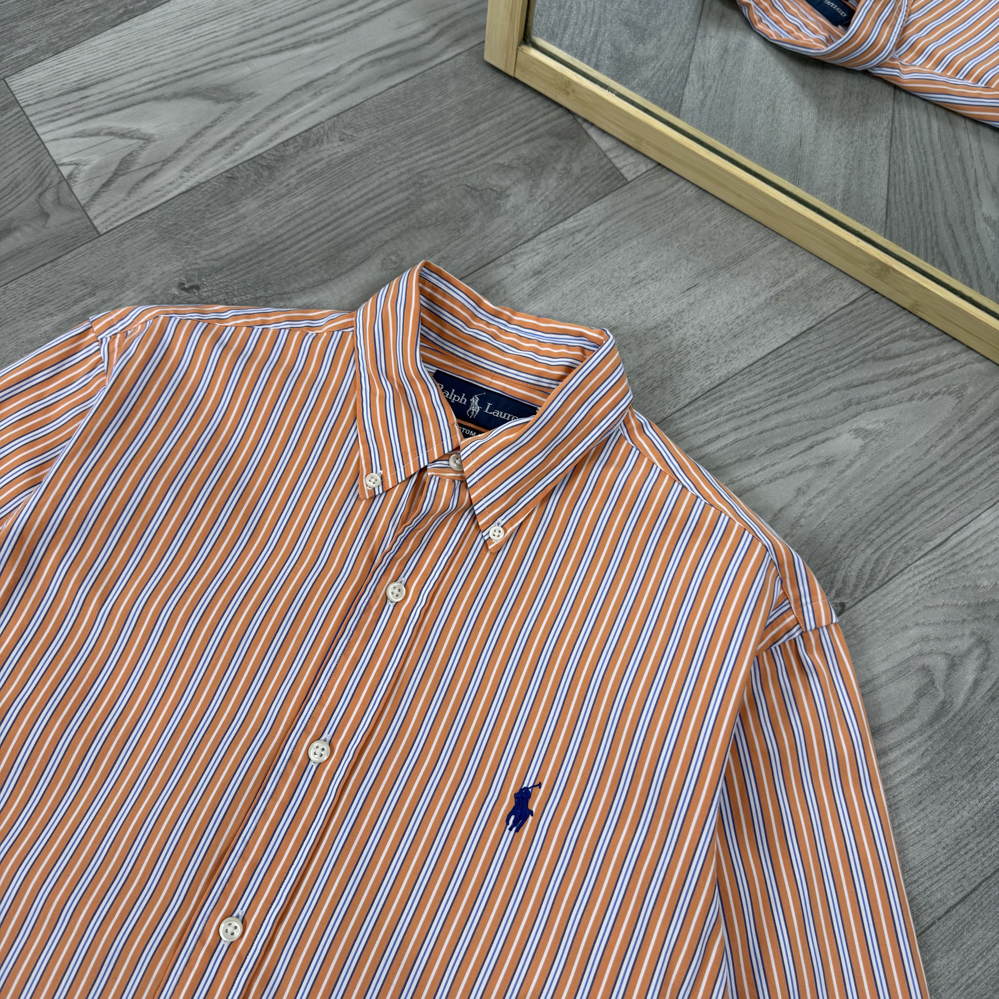 Polo Ralph Lauren Vintage Polo Ralph Lauren 90s Orange Striped Button Up Shirt Size US M / EU 48-50 / 2 - 6 Thumbnail