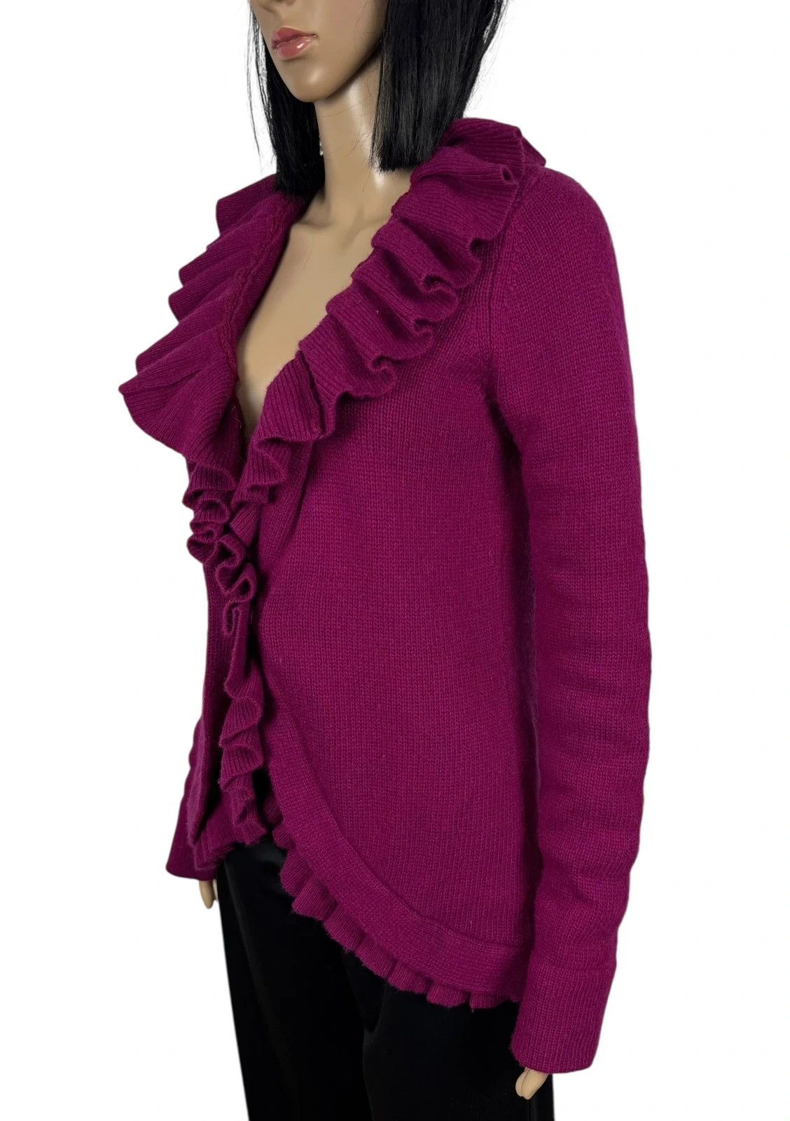 Emporio Armani Emporio Armani Ruffle Cardigan Wool Viscose size 46 Size L / US 10 / IT 46 - 4 Thumbnail
