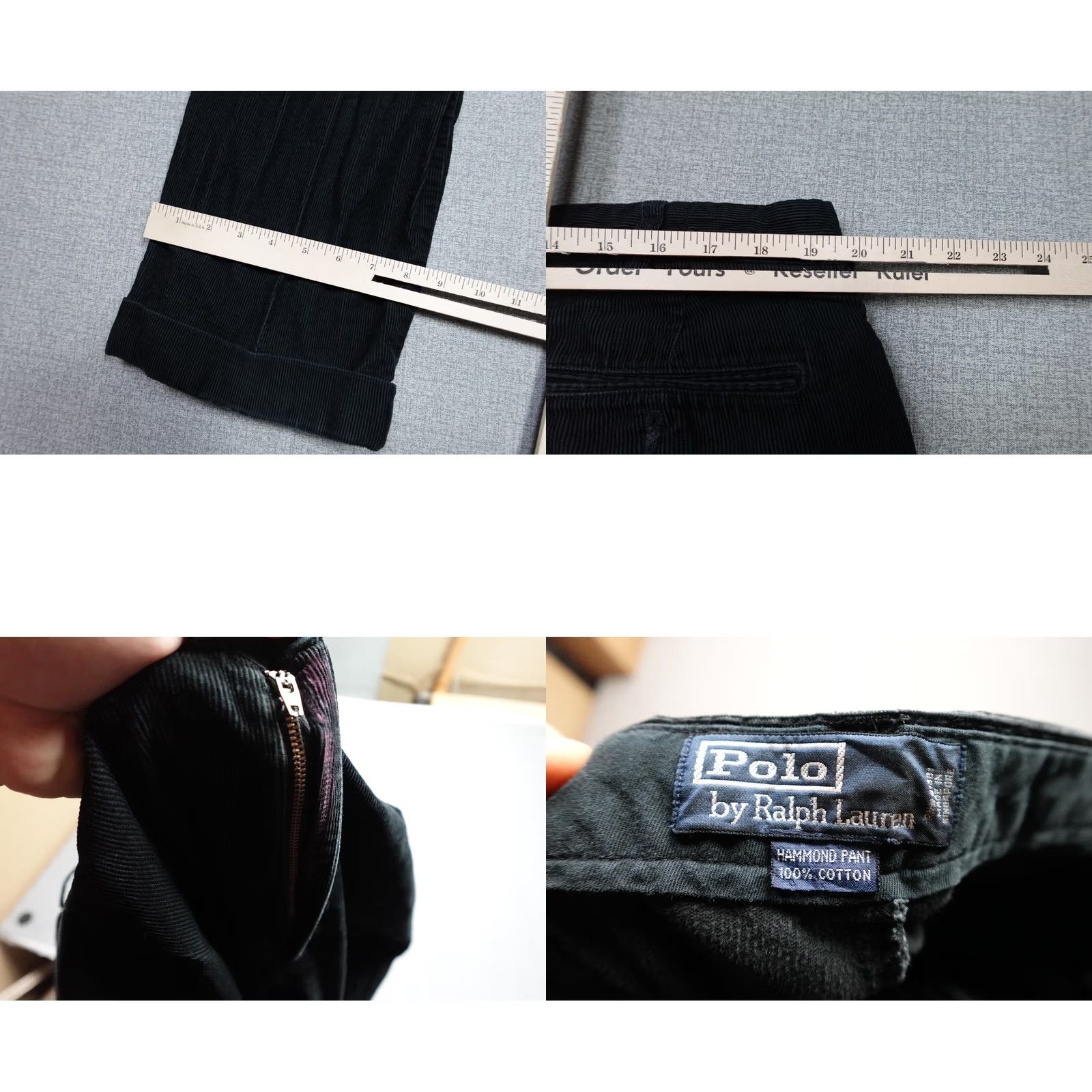 Polo Ralph Lauren VINTAGE Polo Ralph Lauren Pants Mens 40x32 Black Corduroy Chino Regular Fit Size US L / EU 52-54 / 3 - 8 Thumbnail