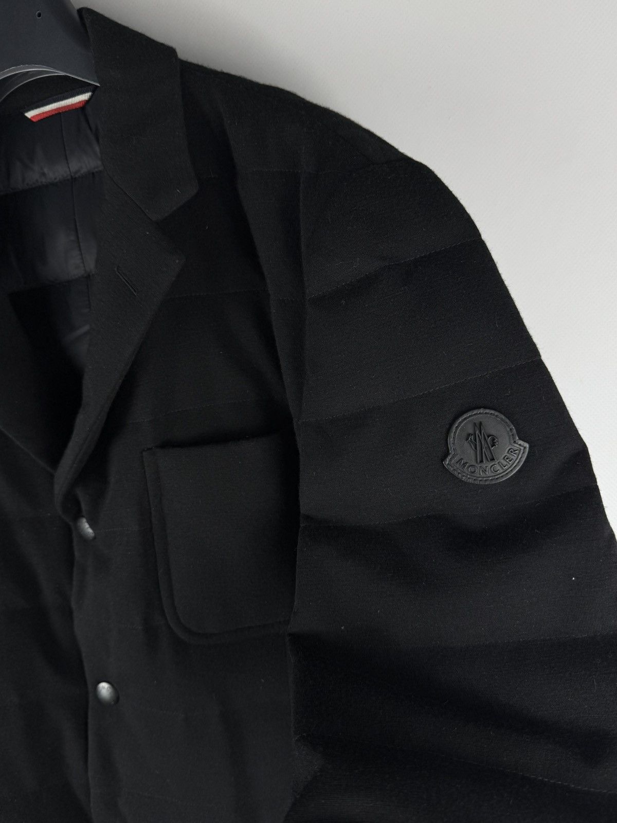 Moncler Moncler DIND Black Down Quilted Wool Cashmere Blazer Jacket Size US XL / EU 56 / 4 - 3 Thumbnail