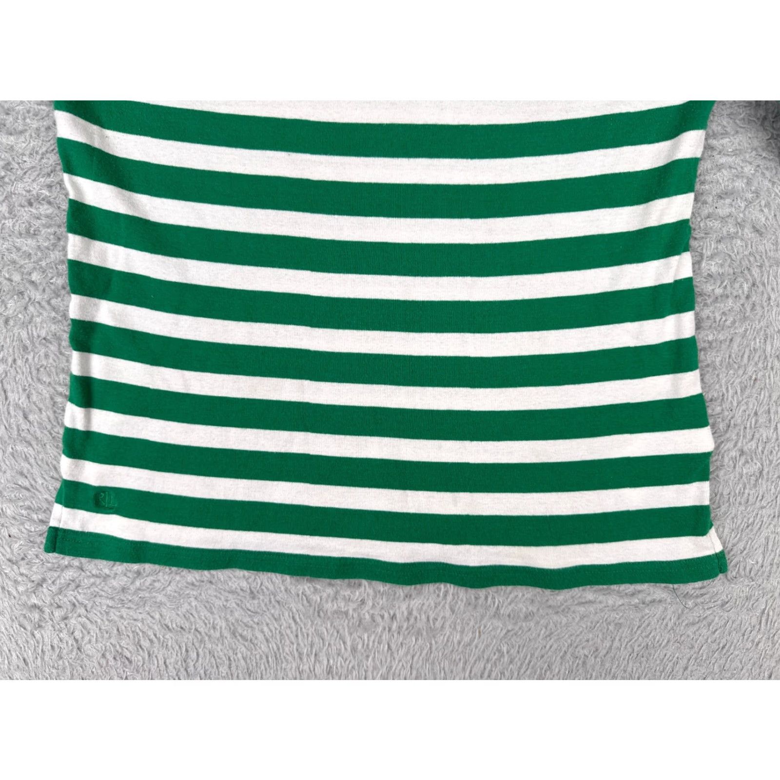 Tommy Hilfiger Tommy Hilfiger Green White Stripe Boat Neck Shirt Women Medium Casual Activewear Size M / US 6-8 / IT 42-44 - 5 Thumbnail