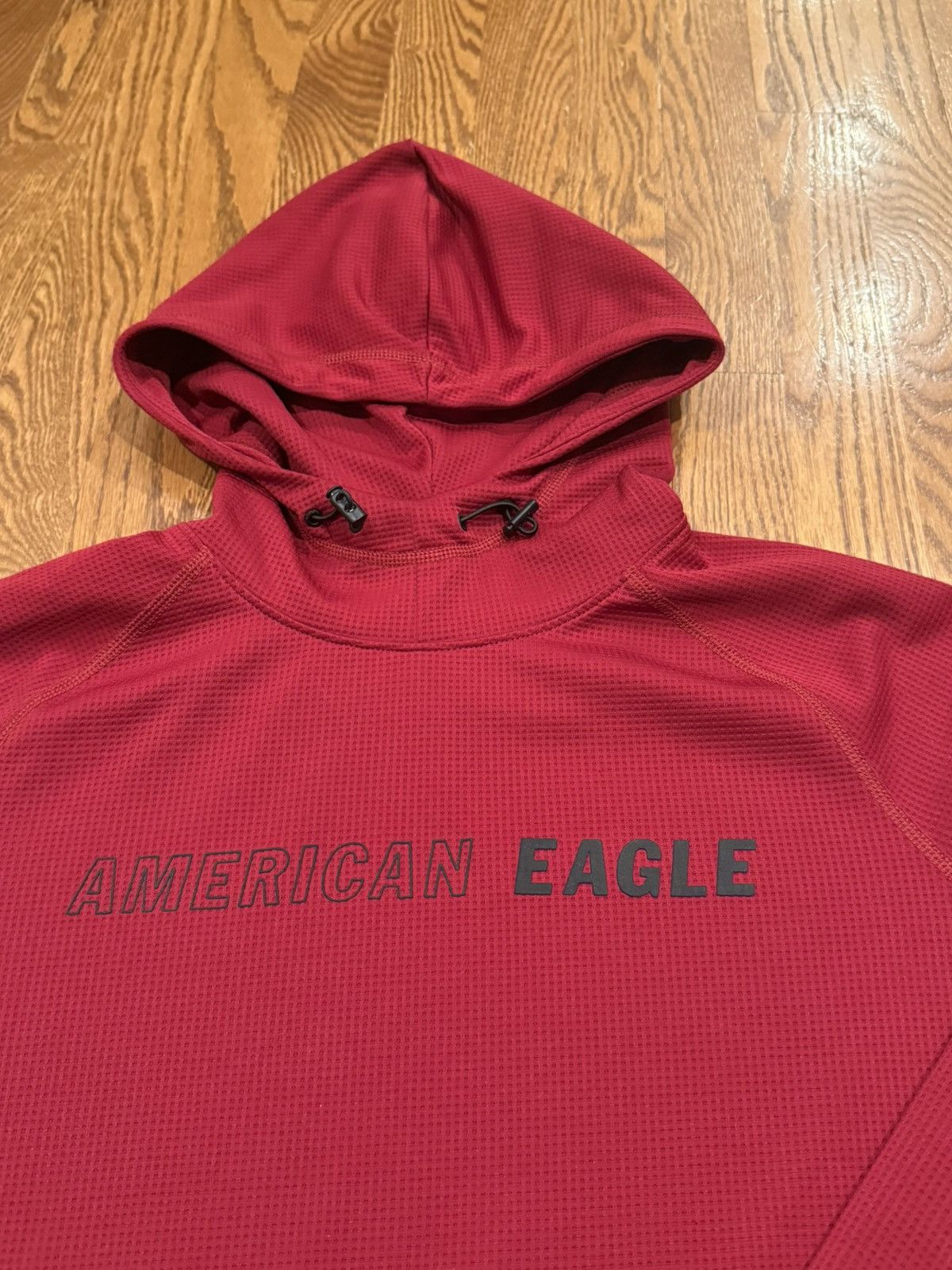 American Eagle Outfitters American Eagle Waffle Weave Raglan Sleeve Hoodie Sweatshirt Size US S / EU 44-46 / 1 - 2 Thumbnail